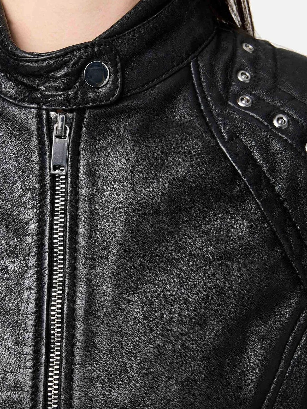 Tazzio Kurtka skórzana damska skórzana kurtka prawdziwa skóra Biker Look F521