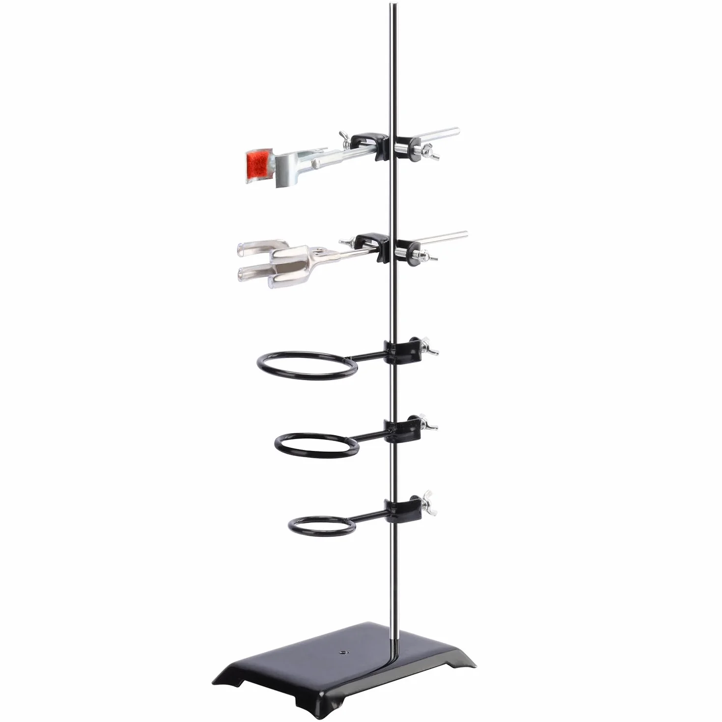 Zestaw Statywu Laboratoryjnego Stalowy Stojak Wsporczy 60 cm z Prętem 4-Zębny Zacisk do Biurety