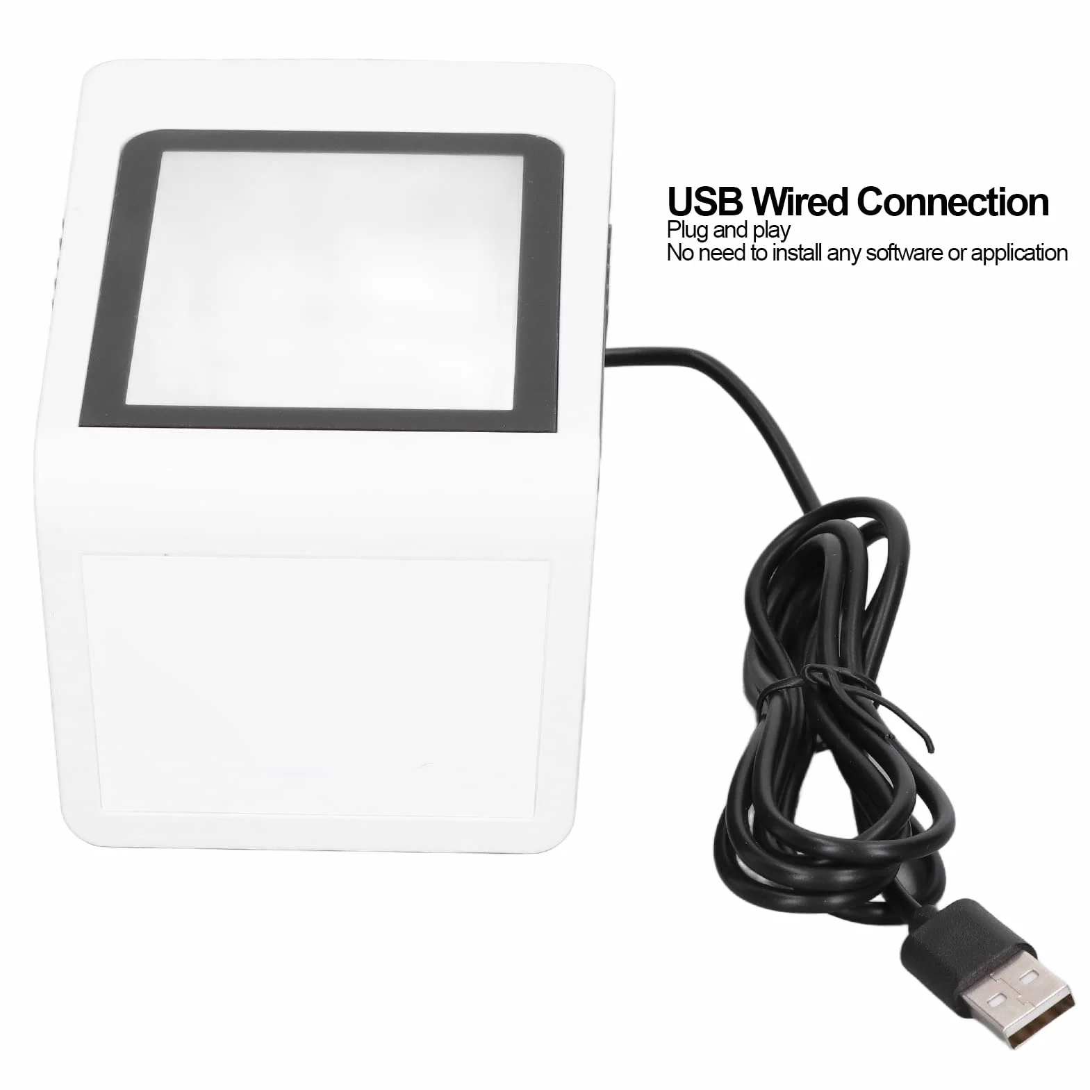 Biurkowy Skaner Kodów Kreskowych Głosowy Czytnik Kodów QR Skaner Kodów Kreskowych Monity Automatyczna Identyfikacja Zestaw Głośnomówiący USB Przewodowy Czytnik Kodów QR na PC