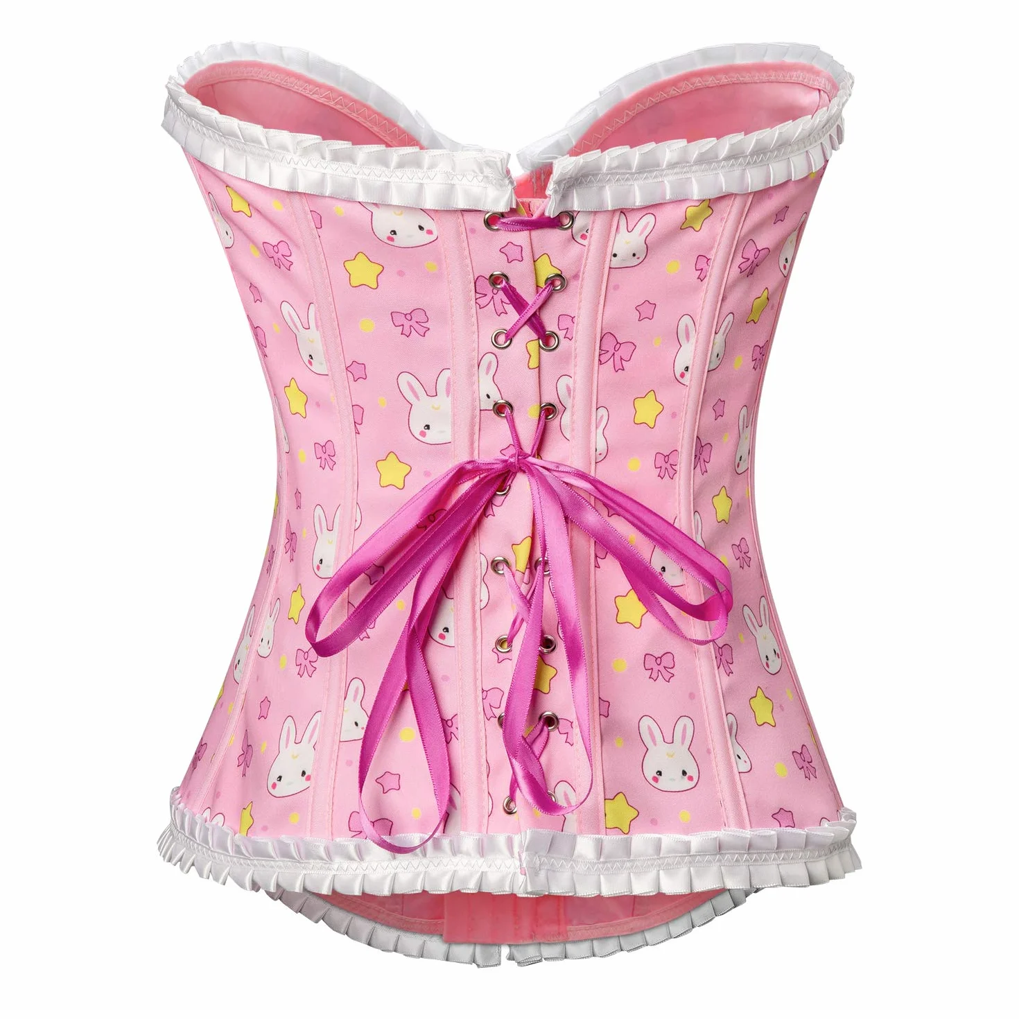 LittleForBig Damski Sznurowany Overbiust Gorset Bustier Bodyshaper Top