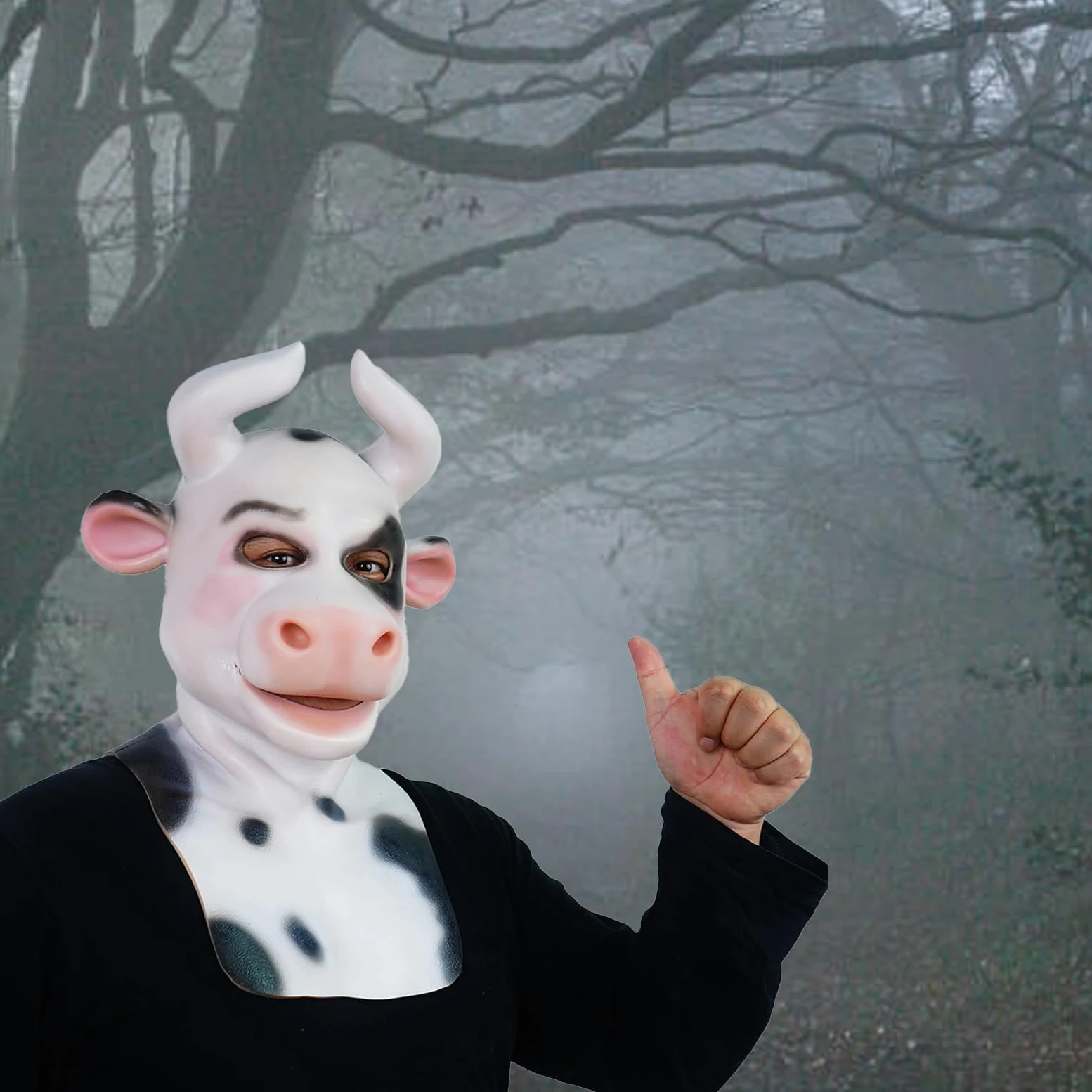 Maska z krowy mlecznej zwierzęcia lateksowa pełna głowa realistyczne maski na Halloween, karnawał, imprezę, paradę, Halloween, lateksowa maska pełna