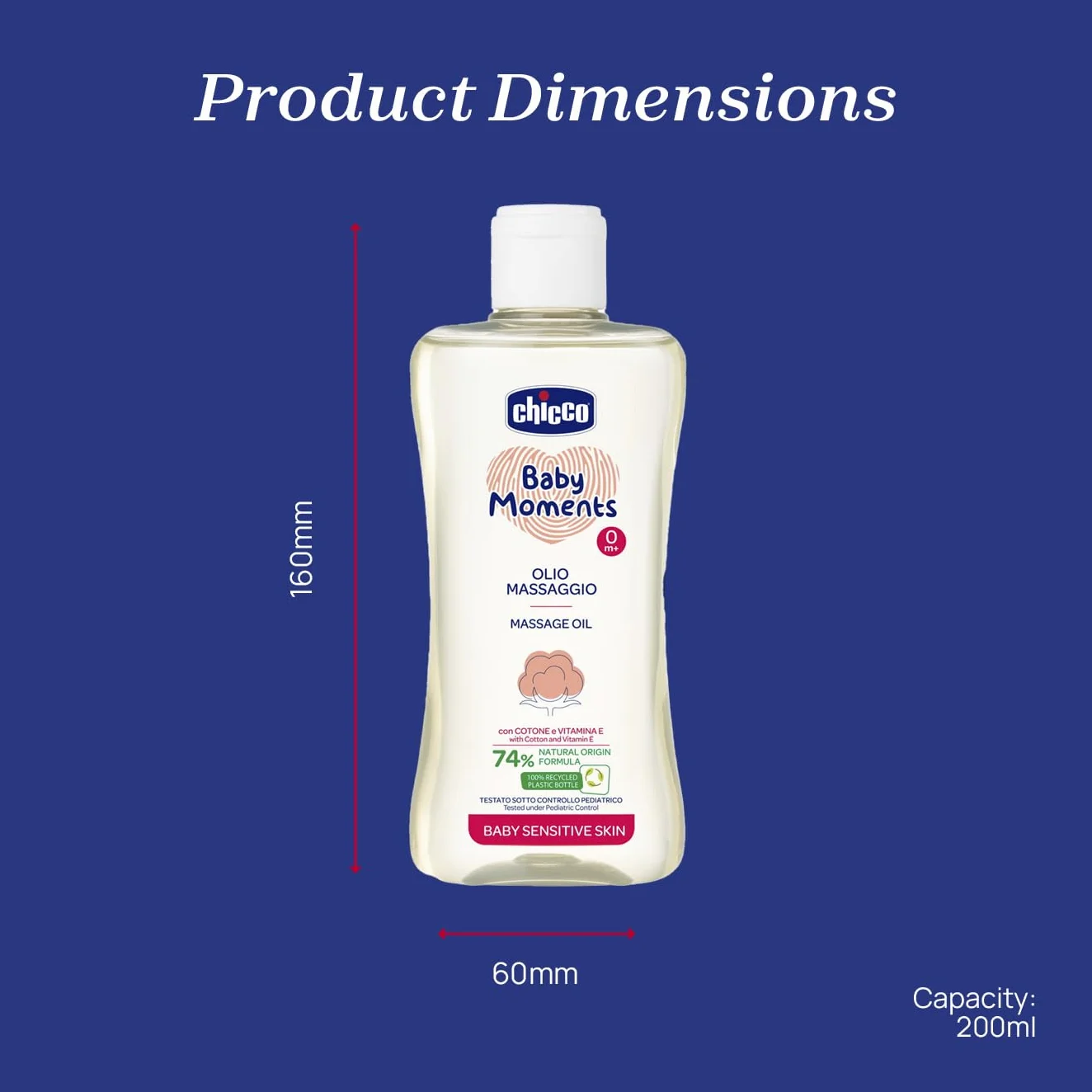 Chicco Oliwka doMasażu, Dla Dzieci od 0 m+, 200 ml
