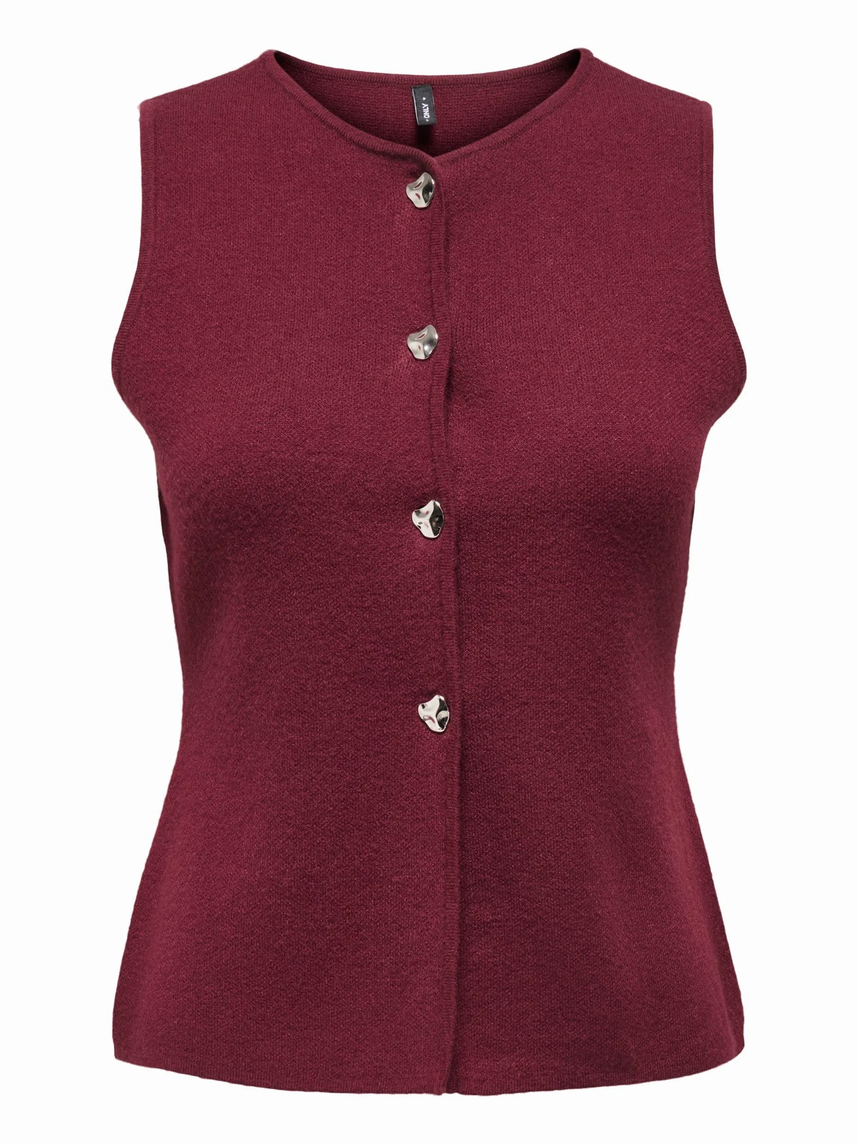 Onlibi Button Sl Vest Cc Knt Zinfandel S