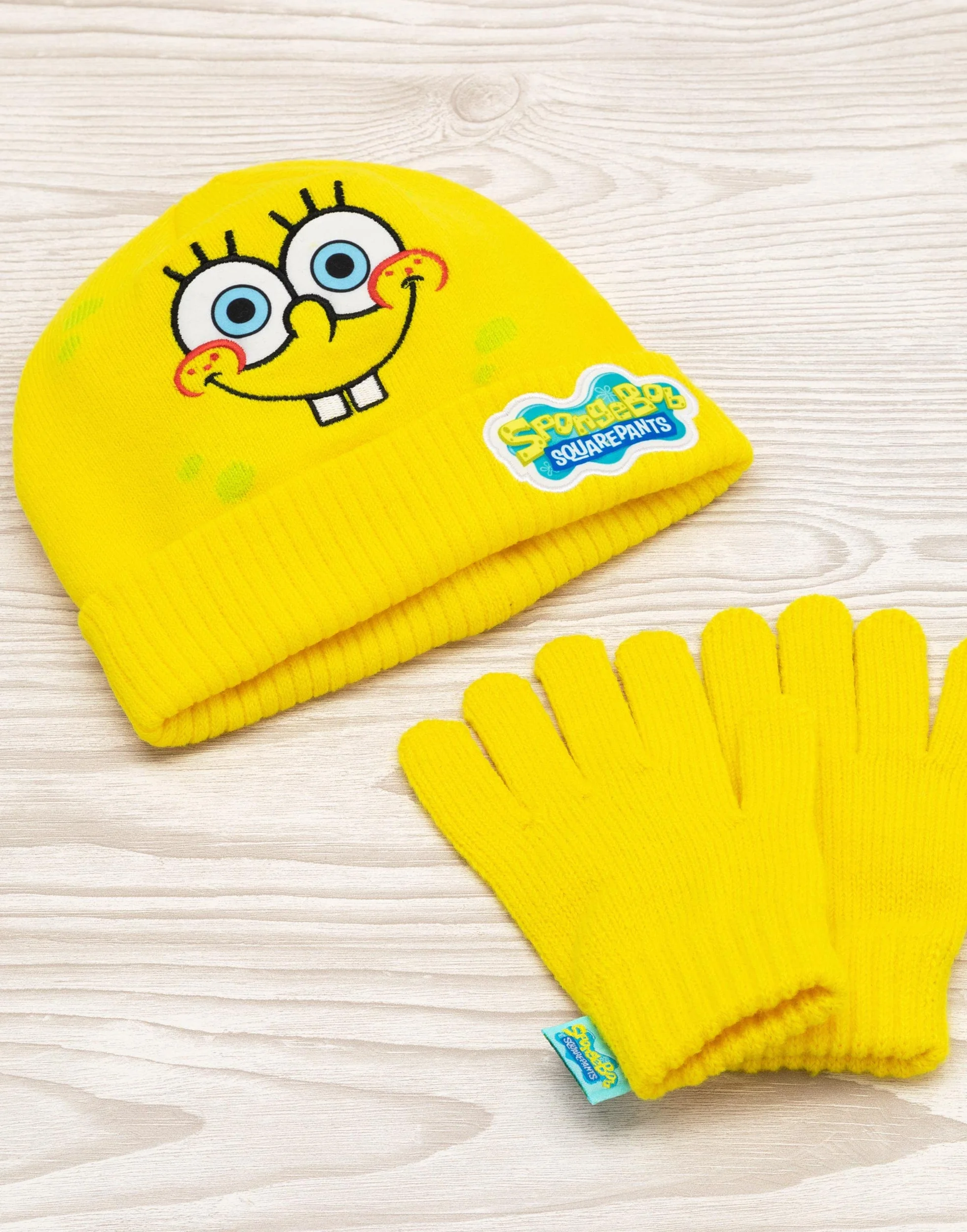 SpongeBob Squarepants Dziecięca czapka z daszkiem z dzianiny żółta, rozmiar uniwersalny
