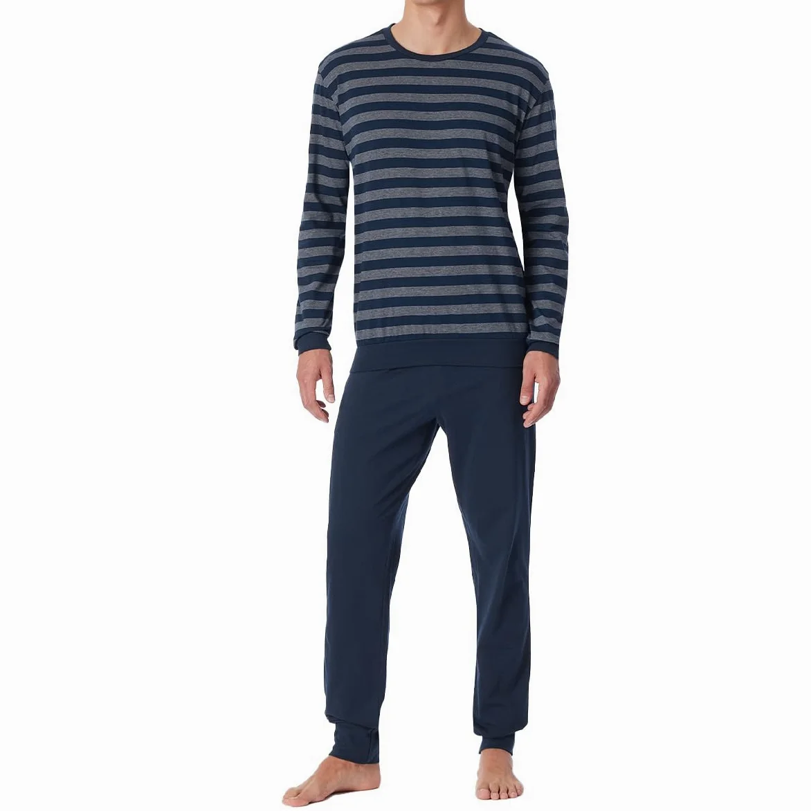 Uncover by Schiesser Herren Schlafanzug Set Shirt und Hose lang mit Bündchen - Nachtwäsche