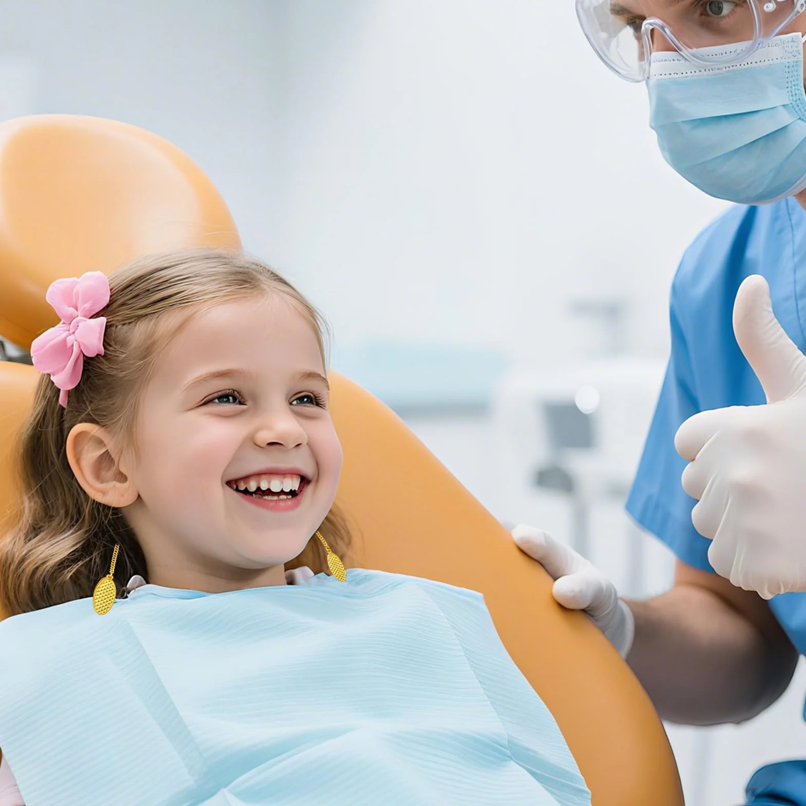 Tinoaly 2szt Klipsów do Śliniaków Dentystycznych, 50cm Regulowany Metalowy Klips do Serwetek z Łańcuszkiem Przenośny Łańcuszek na Szyję dla Dentystów Pielęgniarek Osób Starszych i Dzieci