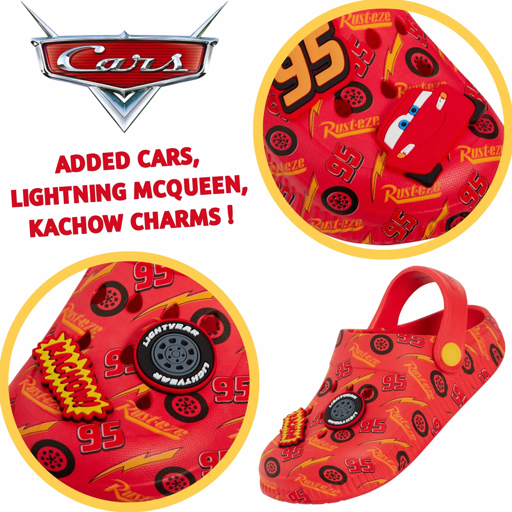 Disney Chłopięce sandały Lightning McQueen z paskiem na kostkę buty plażowe
