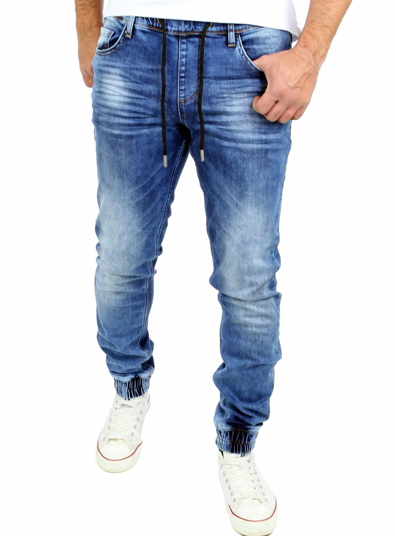Reslad Dżinsy spodnie dresowe o wyglądzie dżinsu, męskie spodnie slim fit, spodnie męskie RS-2073