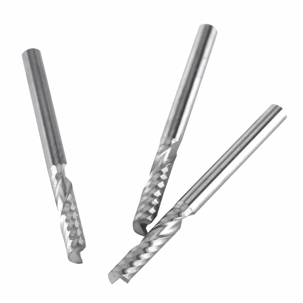 5 Sztuk 1/8 Shank Pojedynczy Rowek Frez Trzpieniowy Frez CNC Bit Narzędzie z Węglika Wolframu do Akrylu, Pcv, MDF, Cięcia Drewna