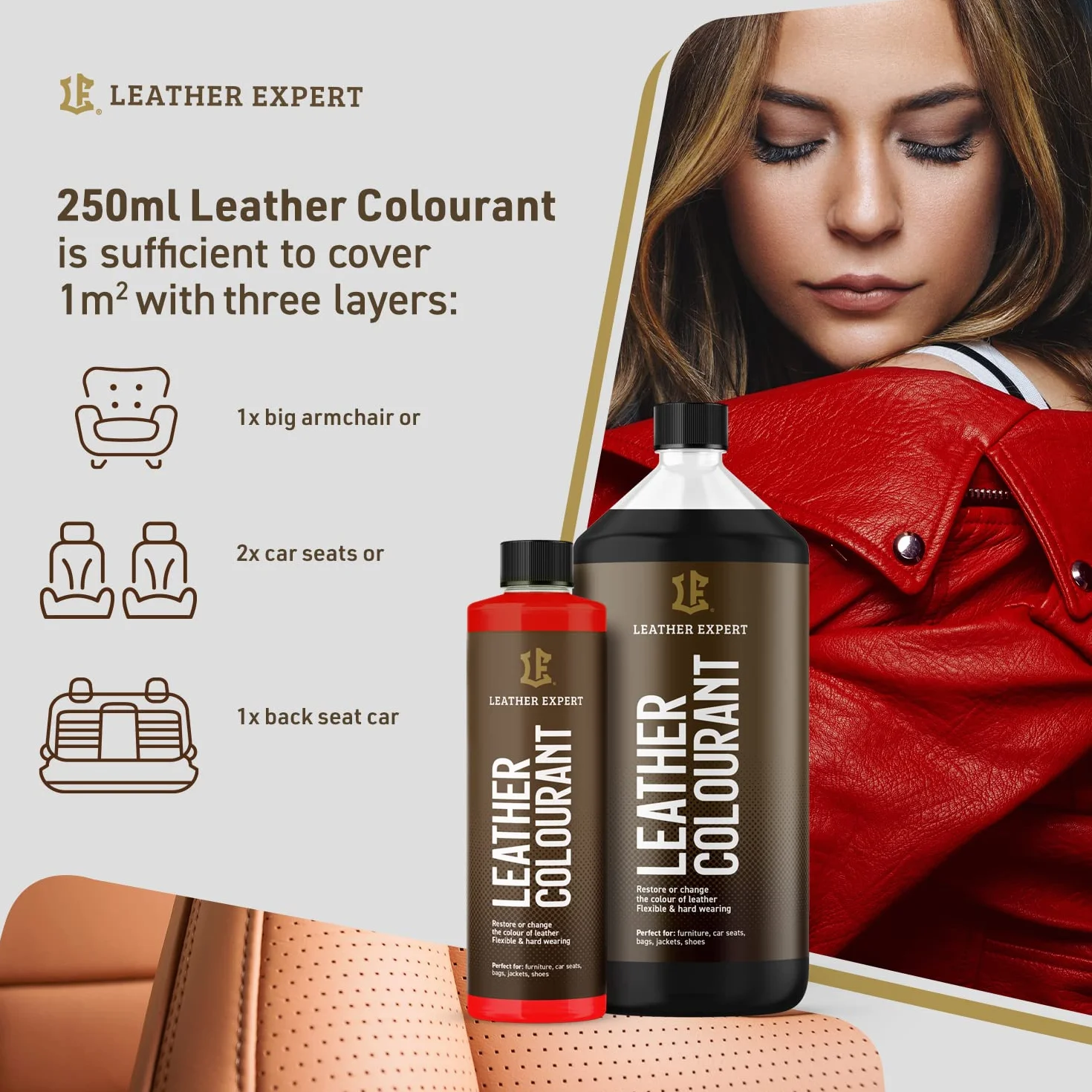 Barwnik Do Skór Leather Expert Ciemny Brąz 50 ml