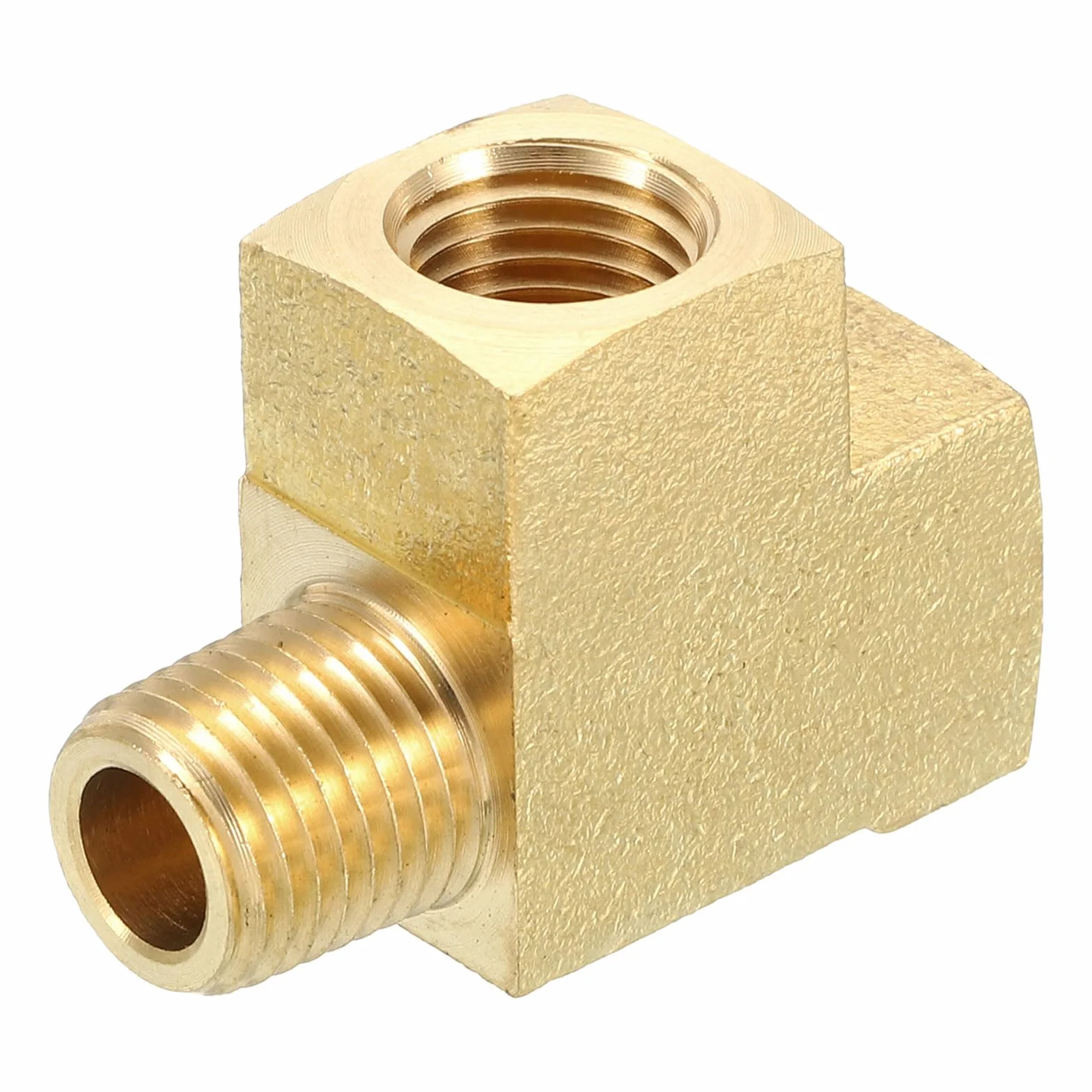 QUARKZMAN Trójnik mosiężny, 1/4" x 1/4" x 1/4" NPT 3-drożny łącznik adapter do transportu gazu, 1 szt