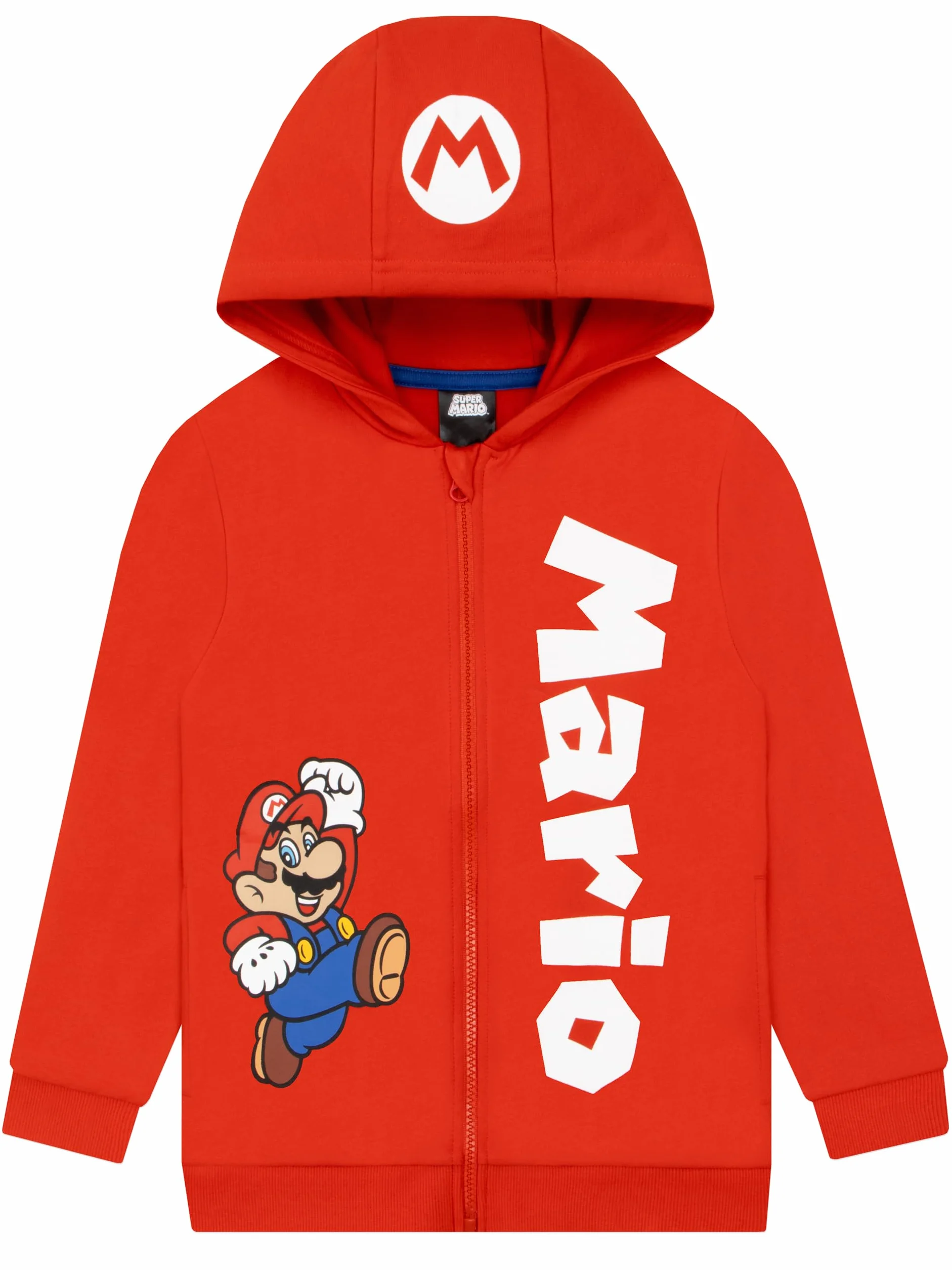 Bluza Z Kapturem Super Mario Dla Chłopców, Czerwona Bluza Mario Dla Dzieci, Dziecięca Rozpinana Z Zamkiem