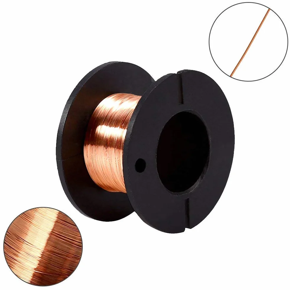 Drut emaliowany miedziany 0,1 mm w 20/10/5 rolek 15 m do mocowania spawalniczego uzwojenia magnetycznego, 1