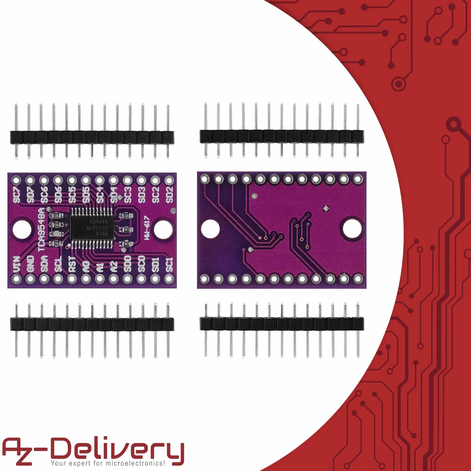AZDelivery 3 x Multiplekser PCA9548A I2C 8-kanałowy multiplekser kompatybilny z Arduino w tym e-Book!