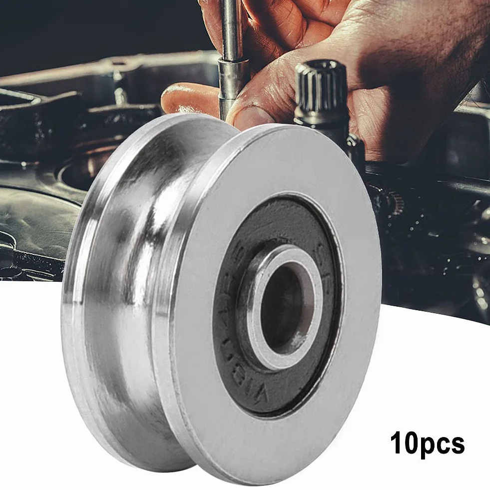 V1804 V-Groove Łożyska, 10szt 18mm * 4mm * 8mm Deep U/V Groove Miniaturowe łożyska kulkowe Koło pasowe z łożyskiem szynowym, łożysko Stalowe koło gąsienicowe do drukarki 3D, silnik, deskorolki