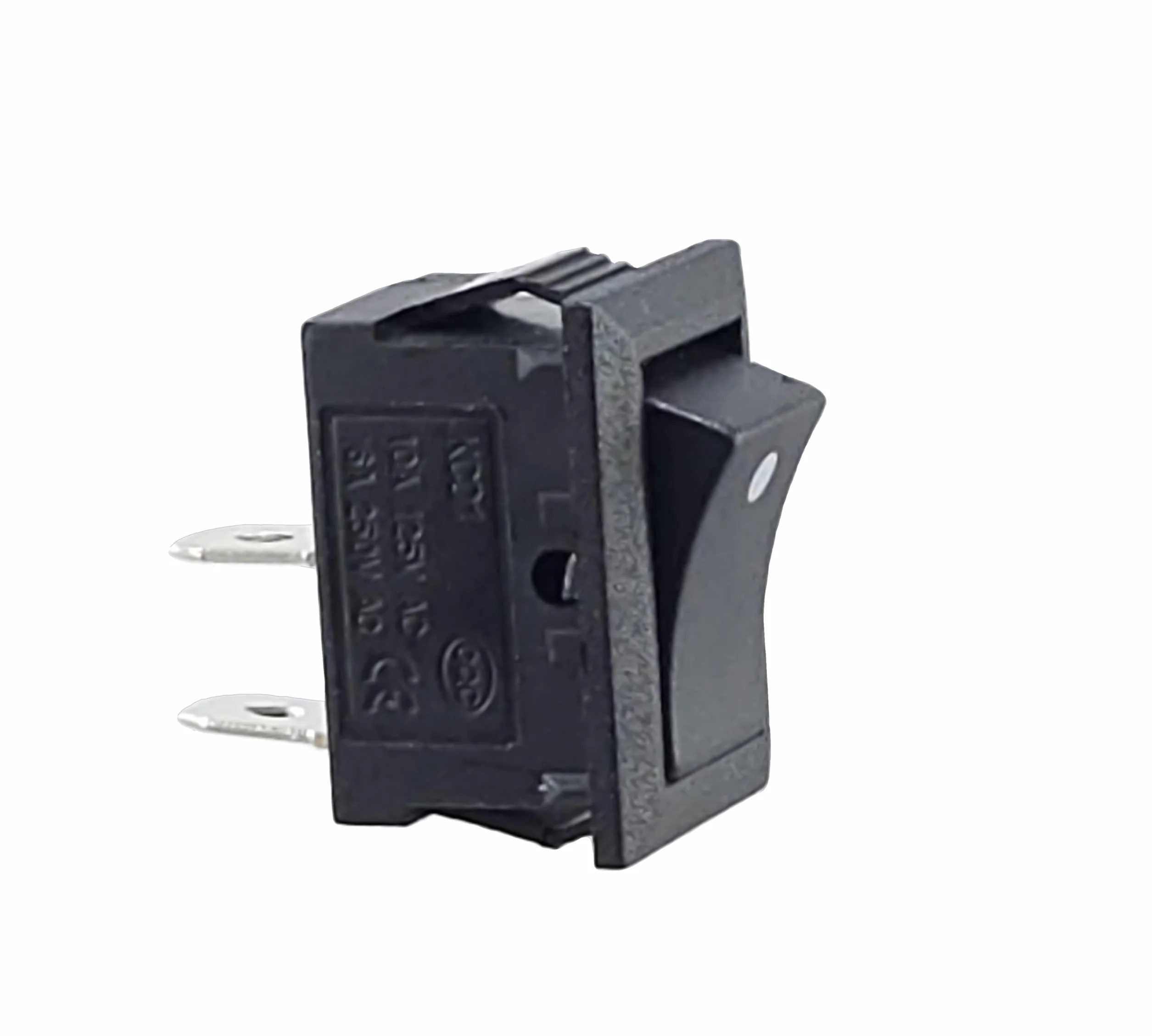 Przełącznik kołyskowy, przełącznik kołyskowy, przełącznik urządzeń, mini przełącznik kołyskowy 250 V 6 A 125 V 10 A AC, KCD1 (6 V 9 V 12 V 24 V 125 V AC/DC), czarna sztanga