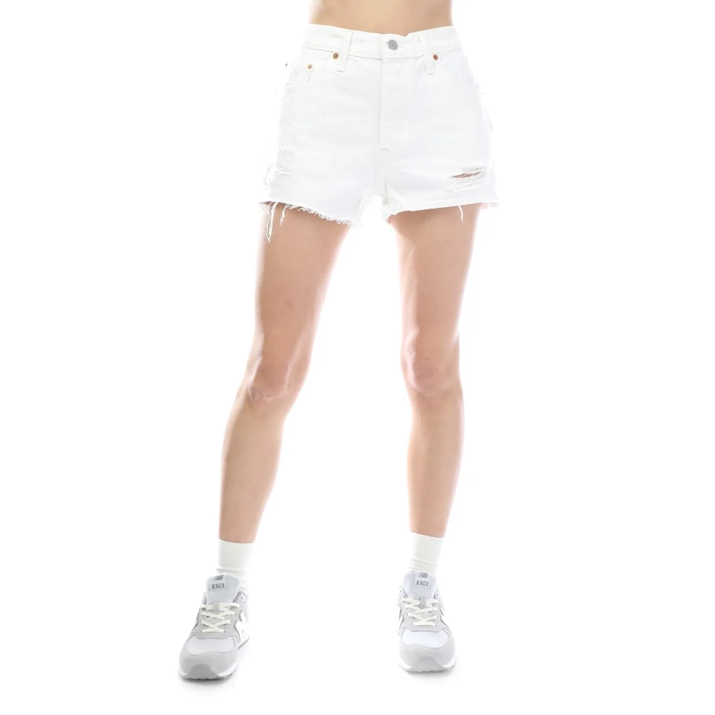 LEVI'S - Szorty damskie 501 z rozdarciami - rozmiar 28