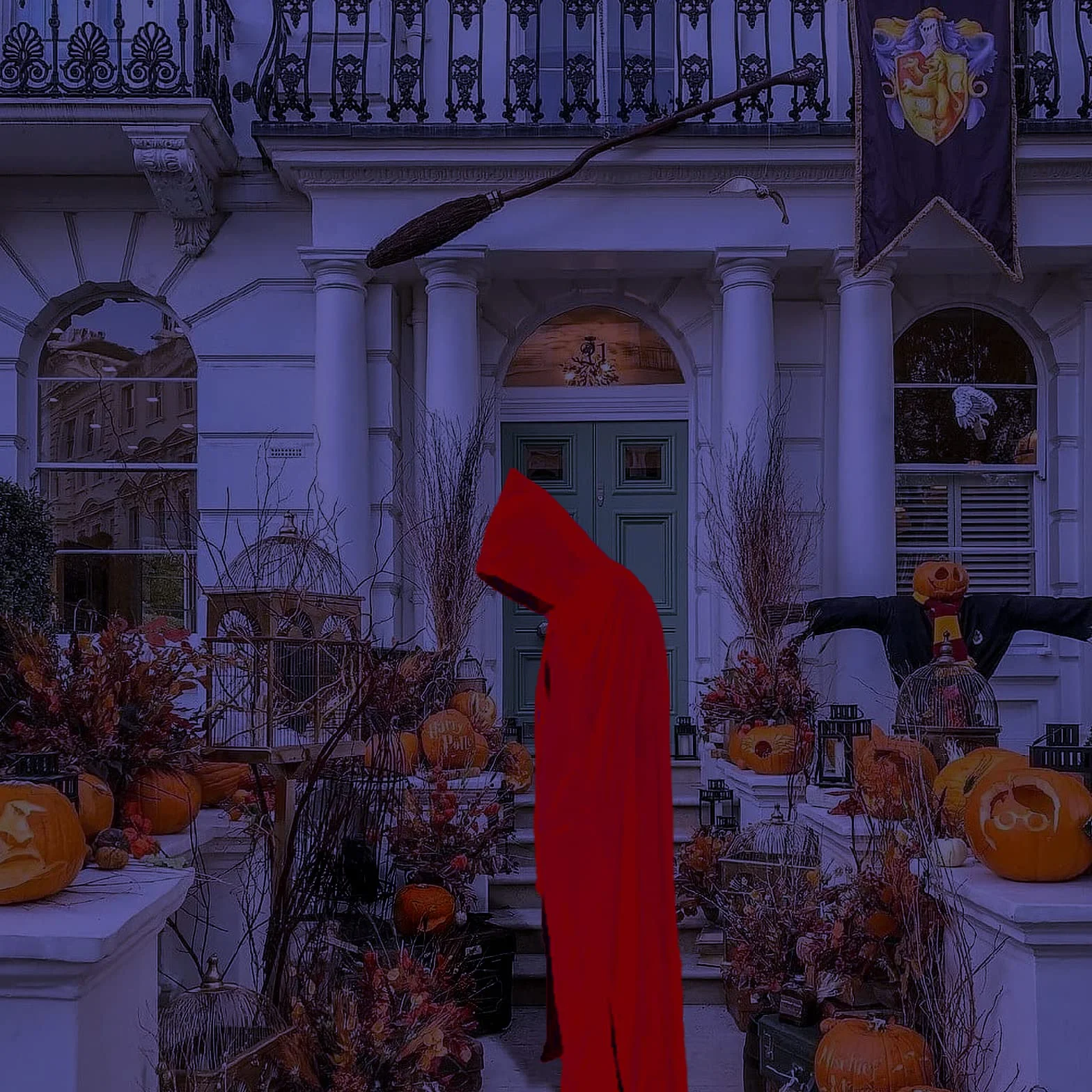 Peleryna Wampira dla Kobiet i Mężczyzn - Dwustronna Peleryna na Halloween dla Dorosłych - Kostium na Halloween, Kostium Wampira, Kostium Horror, Tematyczna Impreza Halloween (150 cm)