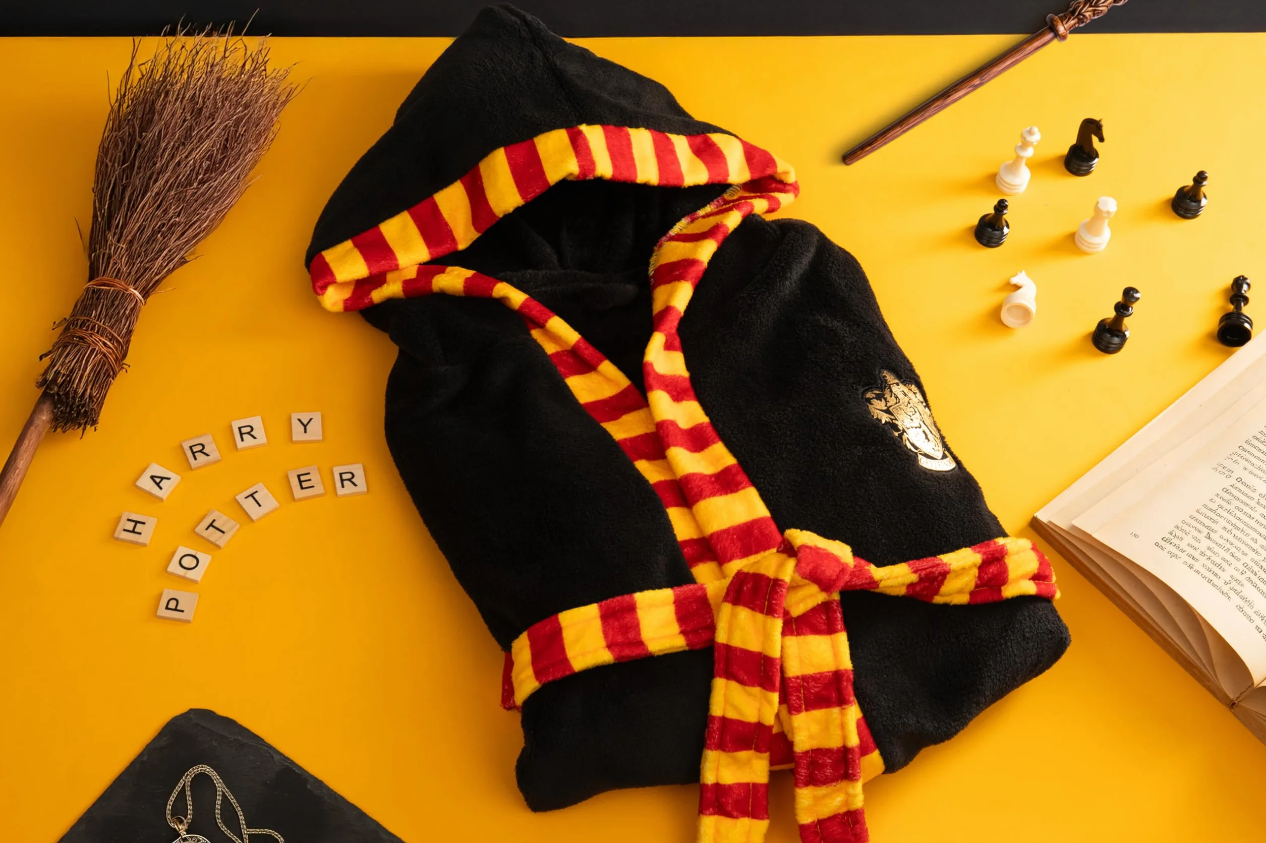 Harry Potter Szlafrok dziecięcy | polarowy szlafrok dla dzieci | z kapturem | również jako zestaw z workiem gimnastycznym | dla chłopców lub dziewczynek