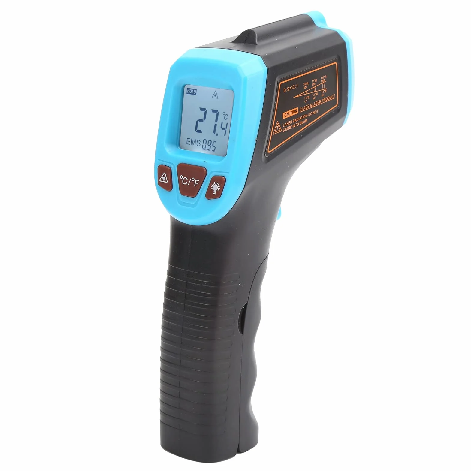 Bezdotykowy cyfrowy termometr na podczerwień Pistolet termiczny Gm320S Ręczny pistolet termiczny z wyświetlaczem LCD -50 600 do 600 (niebieski), termometr na podczerwień i