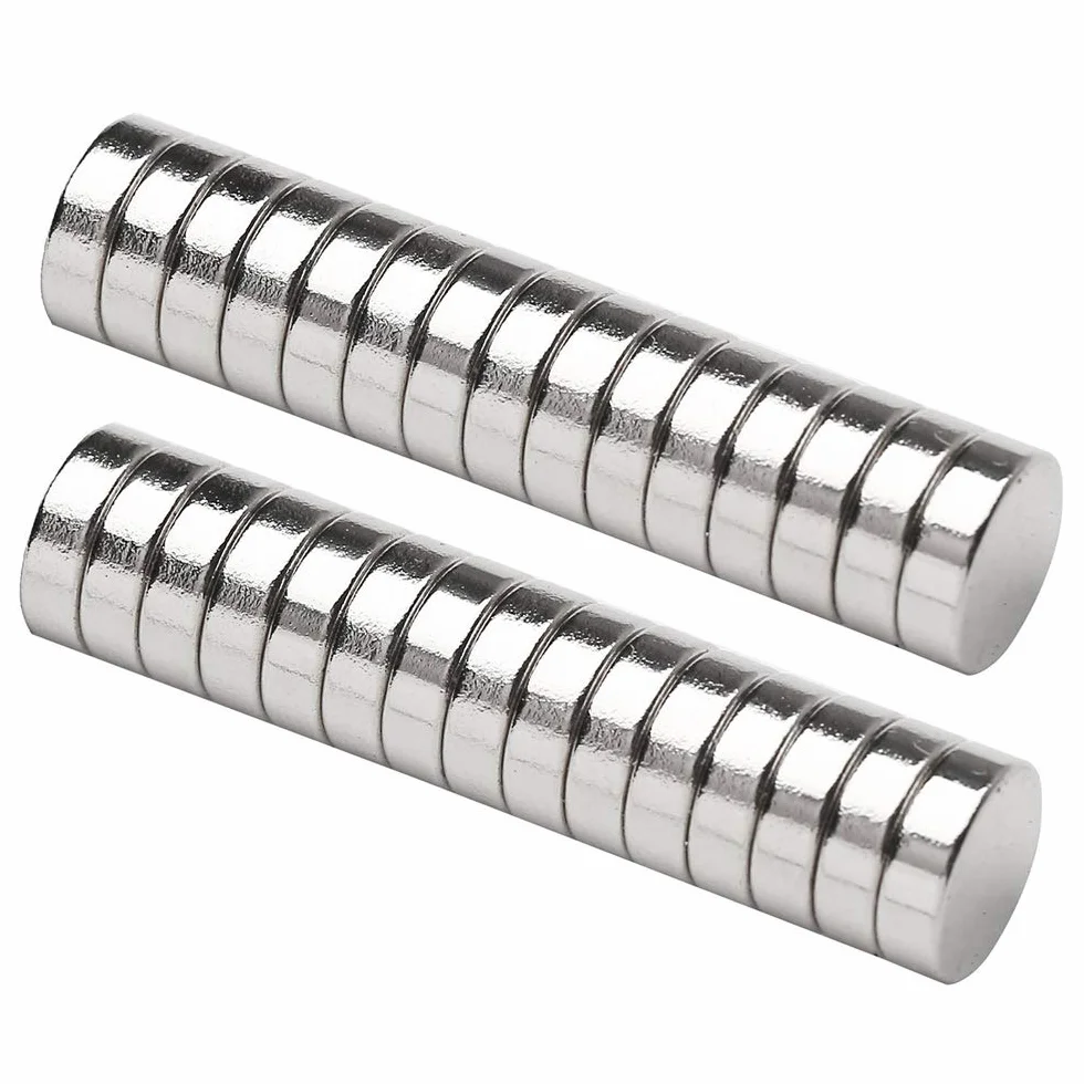magnesy neodymowe, 6 x 3 mm, 25 sztuk, srebrny, okrągły, N52, trwałe, do DIY, rękodzieła, biuro