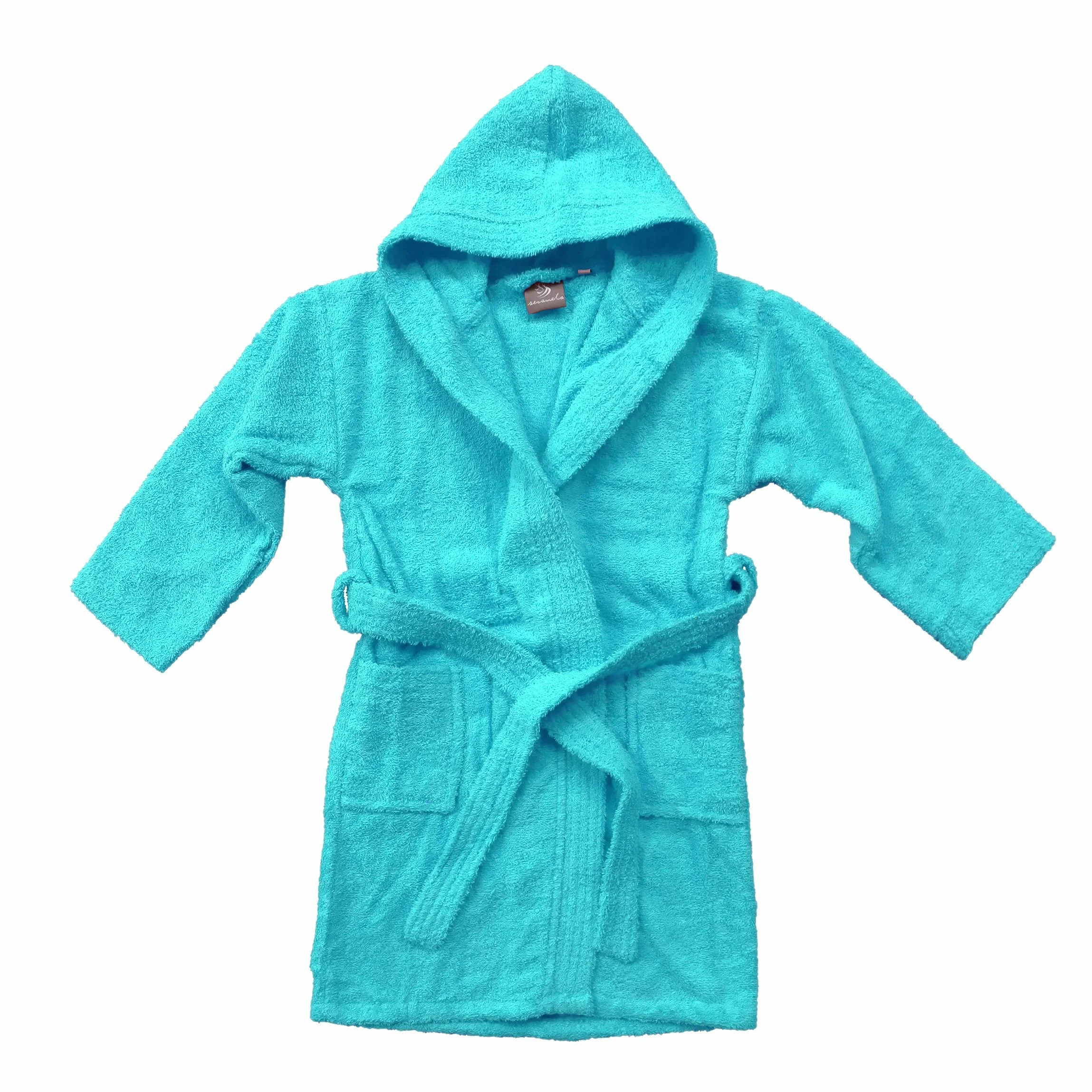 Szlafrok dziecięcy 100% bawełna OEKO-TEX 400 g/m² frotte kaptur pasek 2 kieszenie