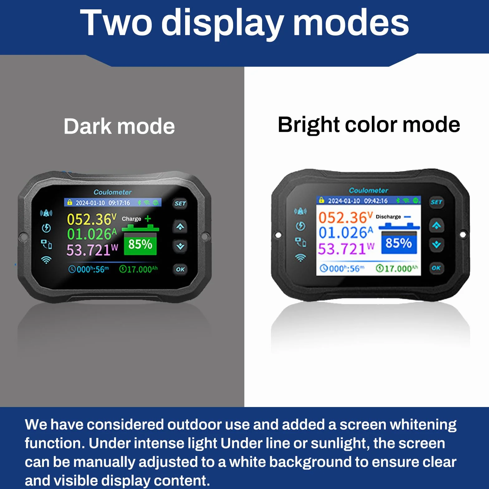 Monitor baterii 600 A, WiFi, 12 V, 24 V, 36 V, 48 V, 72 V, wyświetlacz napięcia 10 – 100 V, aplikacja zdalnego sterowania, monitor baterii Caravan Battery Guard (KM160F z alarmami)