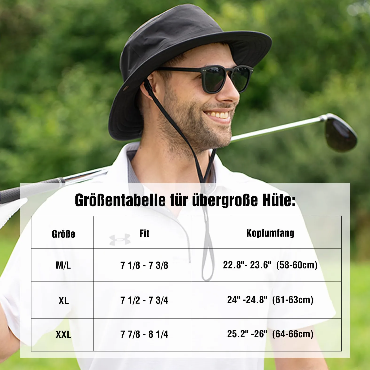 TOP-EX XL/XXL Unisex kapelusz przeciwsłoneczny Bucket Hut wodoszczelny, ochrona przed słońcem, składana