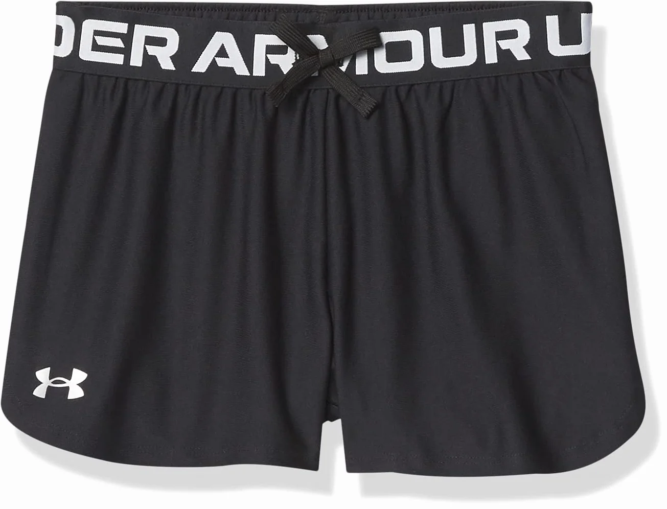 Under Armour Girl's Play Up Solid Shorts, czarny, średni
