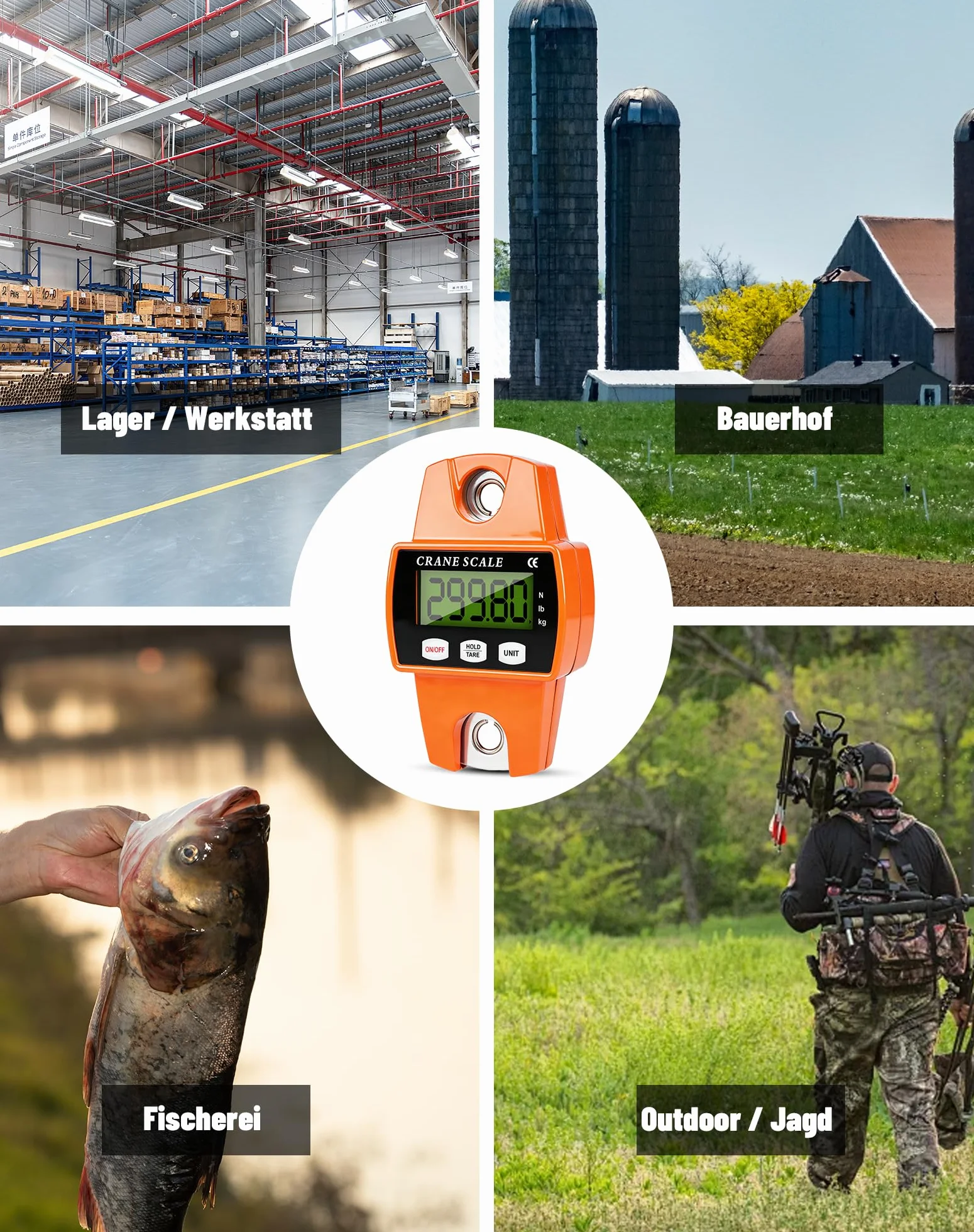 Cyfrowa waga wisząca 300 kg 50 g precyzyjna waga dźwigowa elektroniczna