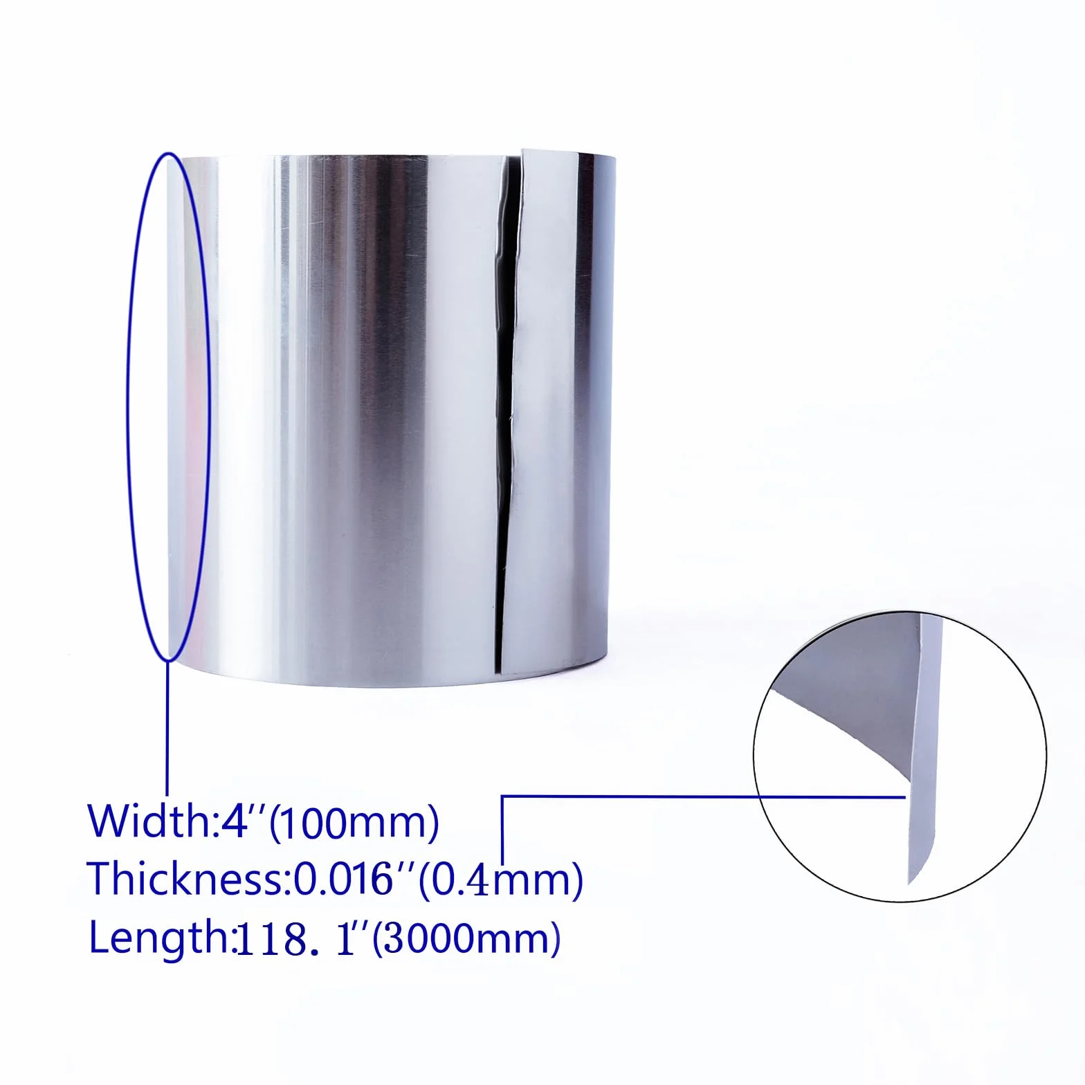 Metalowa blacha stalowa (0,4 mm x 100 mm x 3 m)