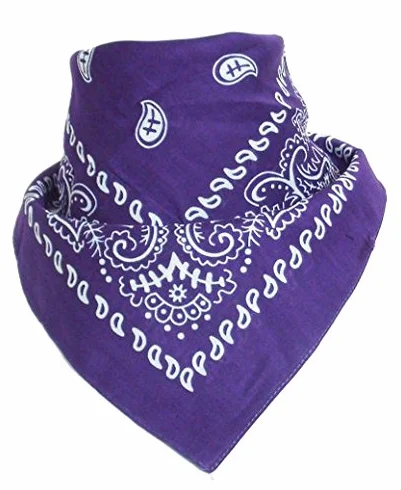 Boolavard 100% bawełna 1 szt., 6 sztuk lub 12 szt. Pack bandany z wzorem Paisley, oryginalny kolor do wyboru nakrycia głowy / włosy, fioletowy, rozmiar uniwersalny