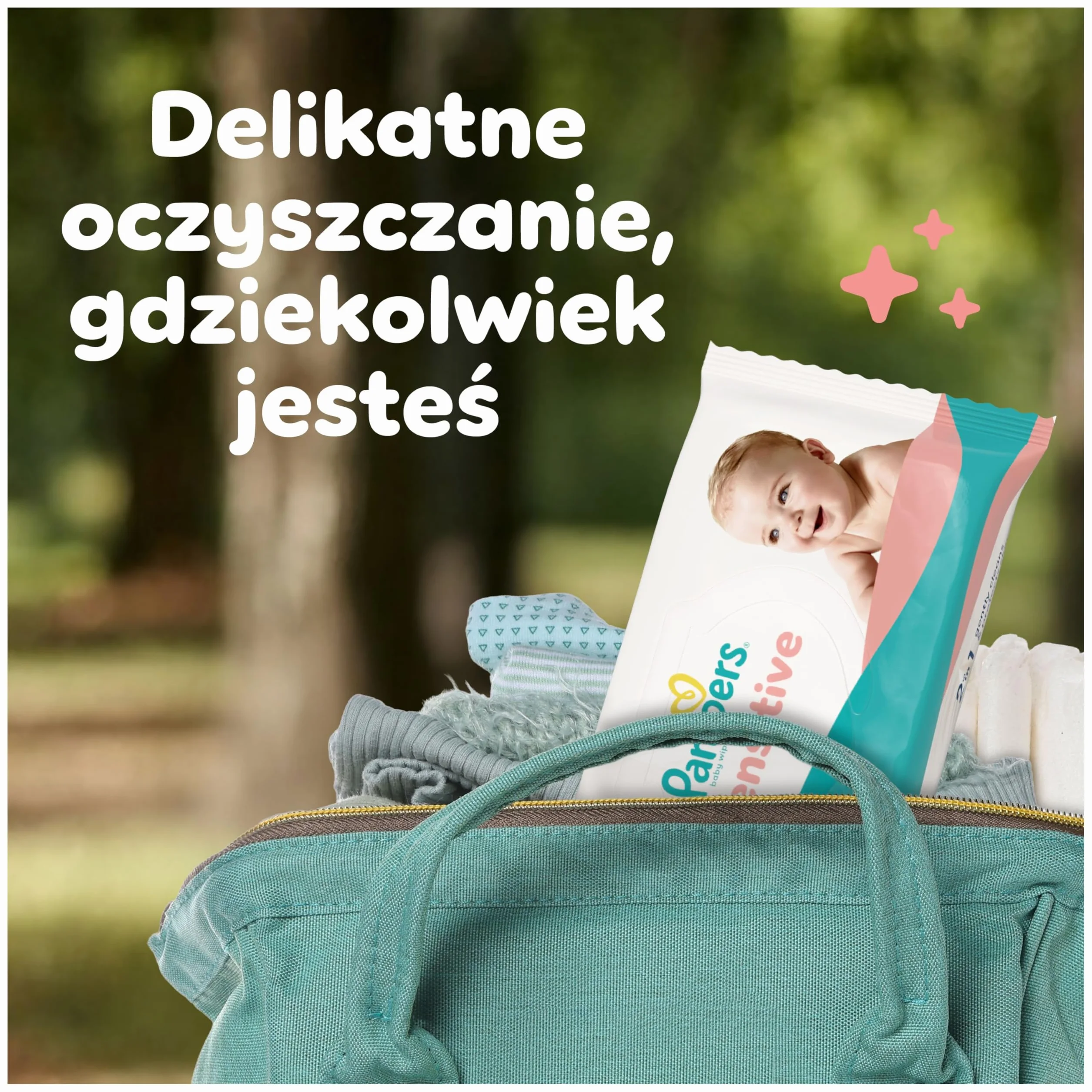 Pampers Sensitive Chusteczki nawilżane dla dzieci, 6 opakowania po 80 chusteczek = 480 chusteczek, bezzapachowe, do delikatnego oczyszczania
