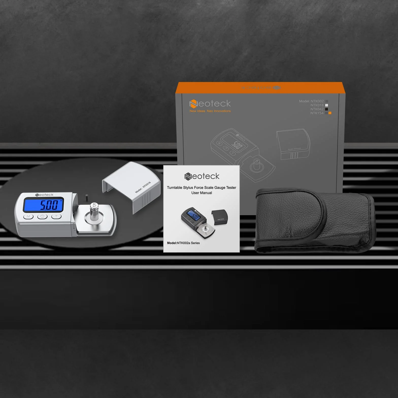 Neoteck Cyfrowa skala ramienia gramofonowego Tester siły nacisku ramienia gramofonowego Tester siły nacisku ramienia gramofonowego 0.01g Niebieskie podświetlenie LCD dla ramienia gramofonowego - srebr