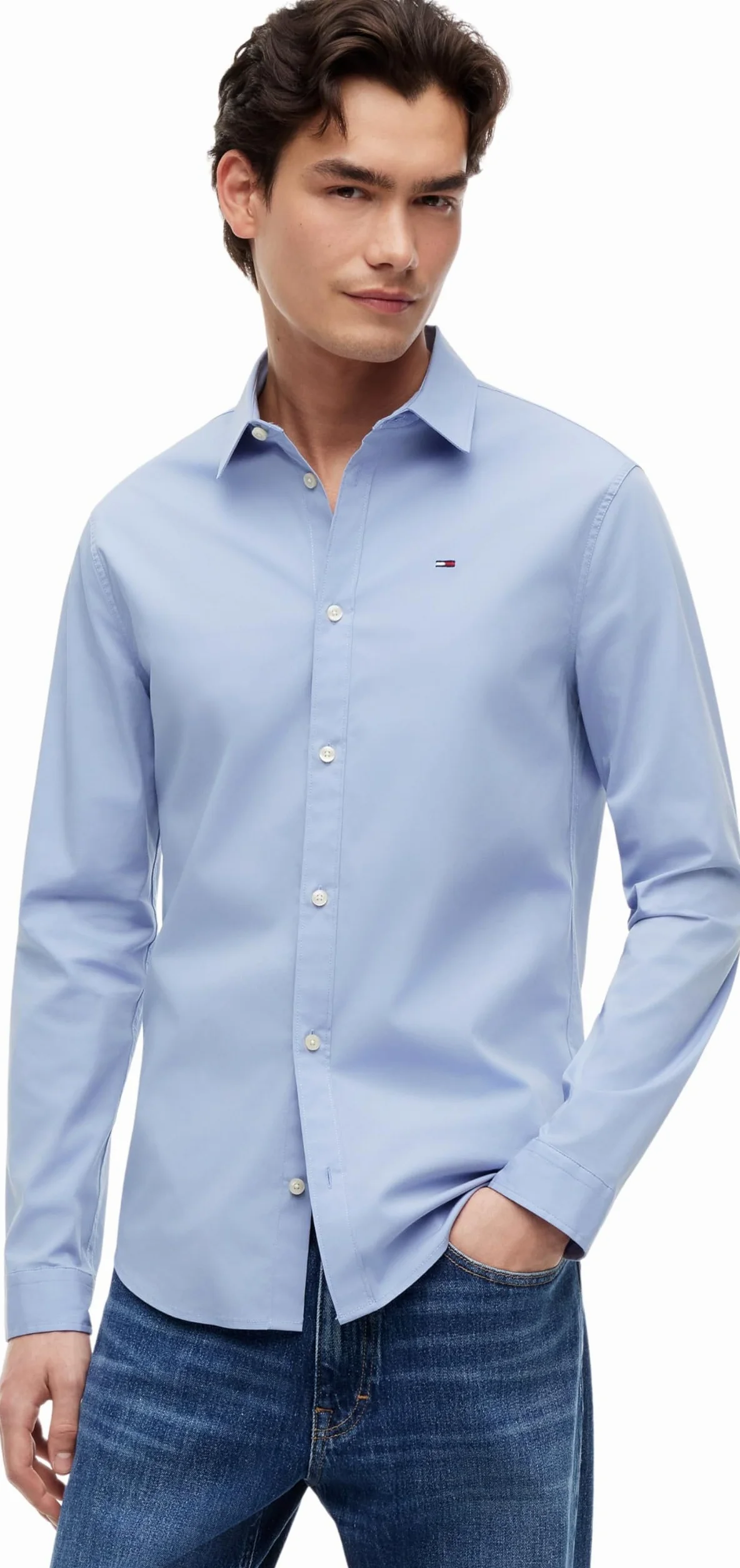 Tommy Jeans Oryginalna koszula męska ze stretchu Slim Fit