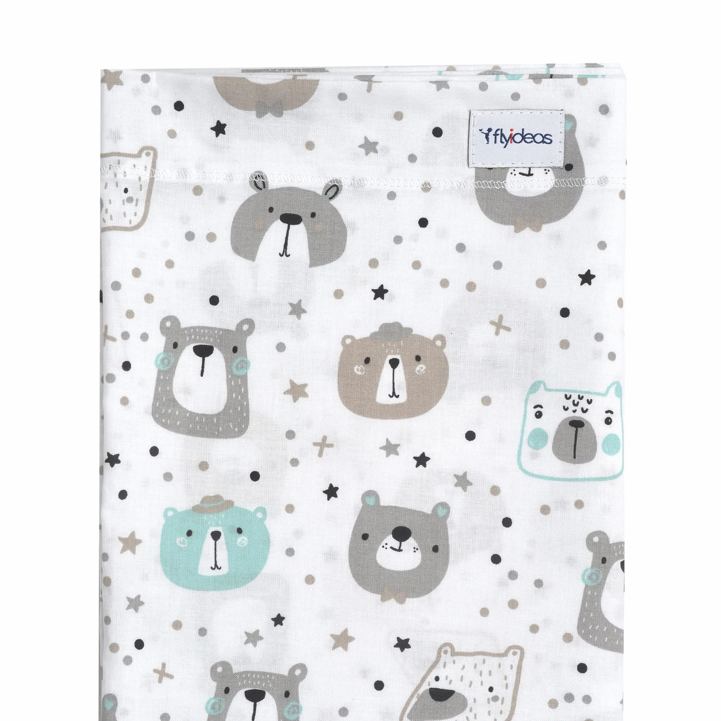 FlyIdeas Dopasowane Prześcieradło i Wodoodporny Ochraniacz na Materac, Zestaw 2 szt. 160x80 cm- do łóżek i Materacy dla Dzieci 80x160 cm - 100% certyfikowana czysta bawełna, wyprodukowano w UE
