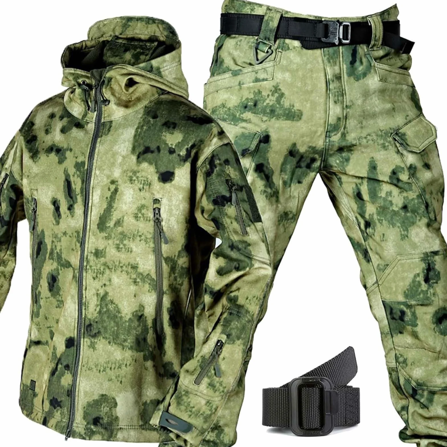 Wojskowy zestaw koszulek i spodni, wodoodporna tkanina ripstop do airsoftu i leśnego polowania