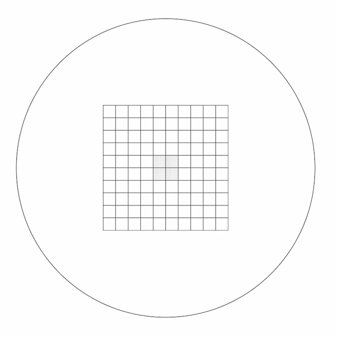 Akcesoria do mikroskopu 934 0,1 mm 1 mm wartość siatki stereo siatka komórka wartość mikrometru trwałość i niezawodna wydajność (rozmiar: 1 szt. średnica 20 mm)