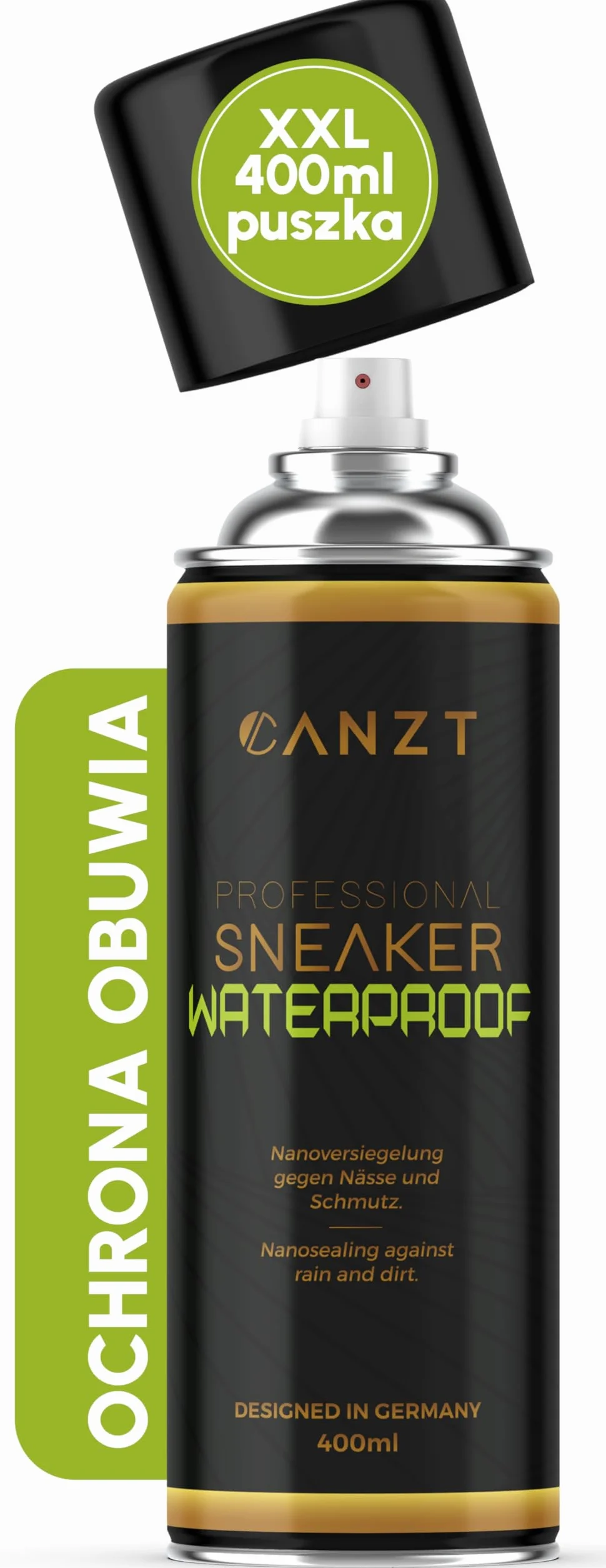 Canzt Impregnat do Butów 400 ml – Spray Ochronny do Skóry, Zamszu, Nubuku i Tkanin – Wodoodporny i Oddychający Preparat do Sneakersów i Obuwia Outdoorowego