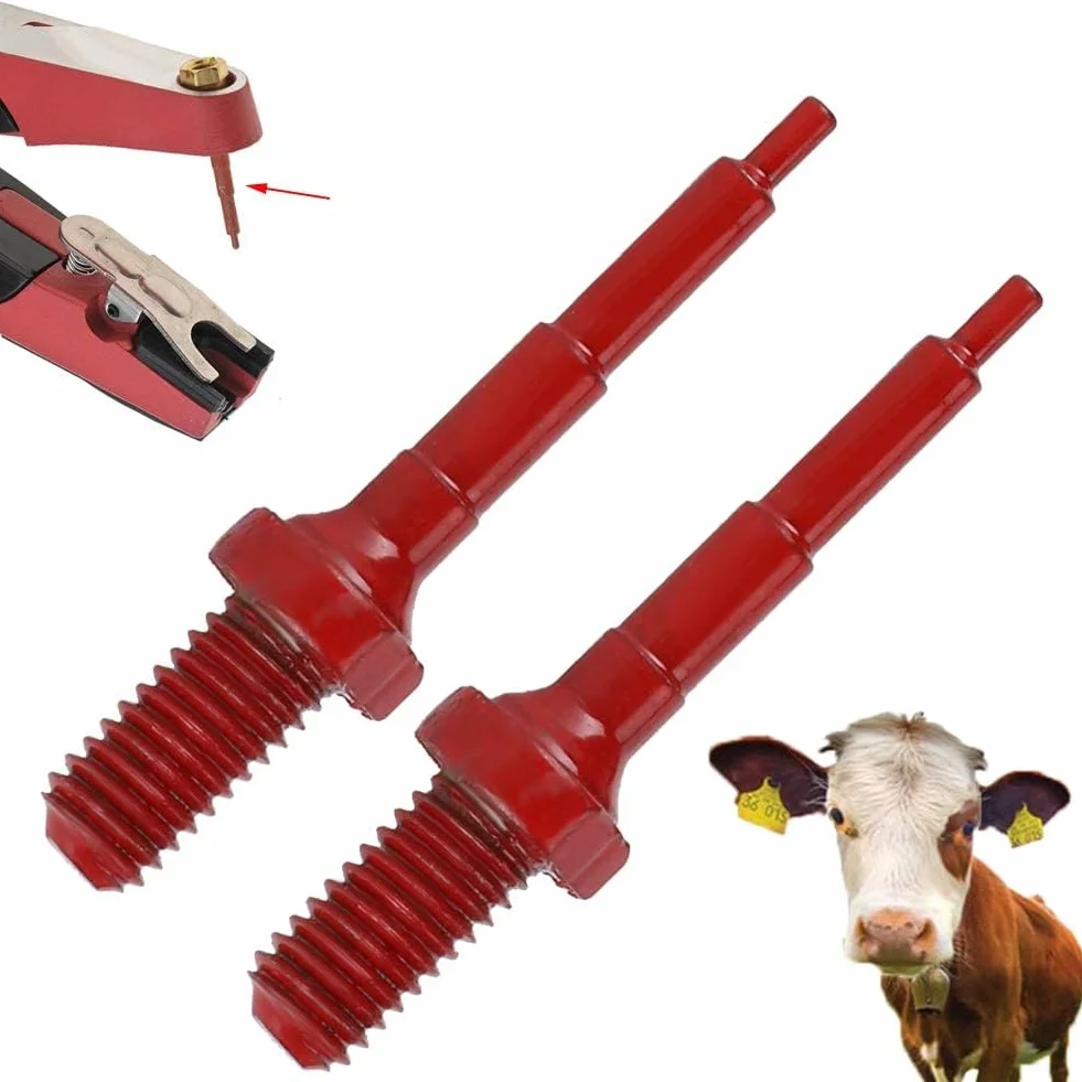 2 szt. Naszywki na ucho Szczypce igłowe do bydła krowy owca Etykiety na uszy Aplikator Szczypce do Identyfikacji Zwierzęta Żywy Narzędzie Uniwersalne Tagger Puncher Szczypce Znacznik na ucho (czerwony)