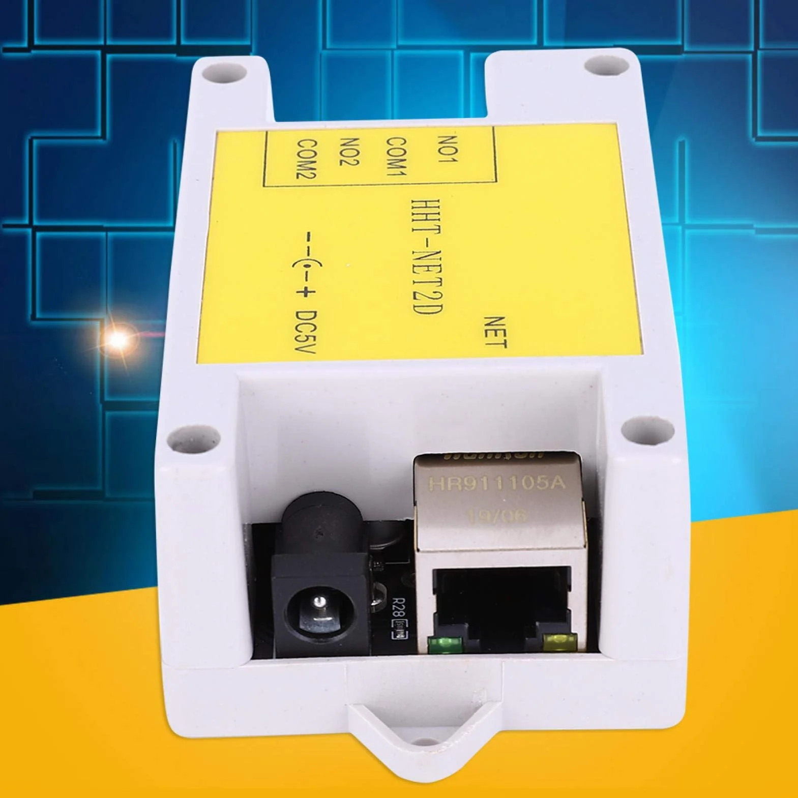 Przekaźnik sieciowy IP, moduł przekaźnika sieciowego IP 2-kanałowy pilot zdalnego sterowania do Smart Home Control DC5V HHT-NET2D, obsługa serwera /klientu/trybu UDP