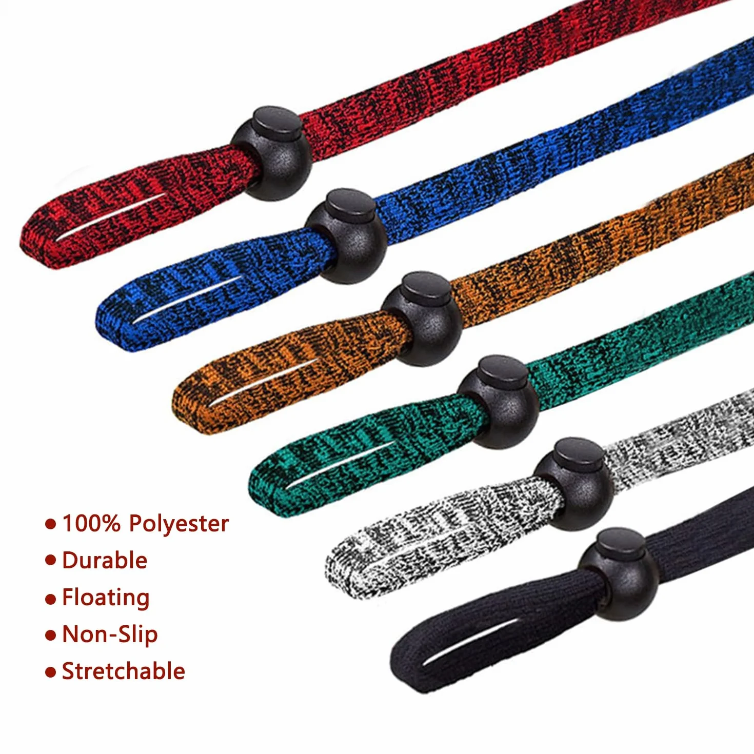 6 sztuk Regulowany Sznurek do Sportowych Okulary Przeciwsłoneczne, Sznurowane Okulary Sportowe Antypoślizgowe Pasek Do Okularów, Łańcuch Do Okulary Przeciwpoślizgowe Pasek Do Biegania, Campingu,