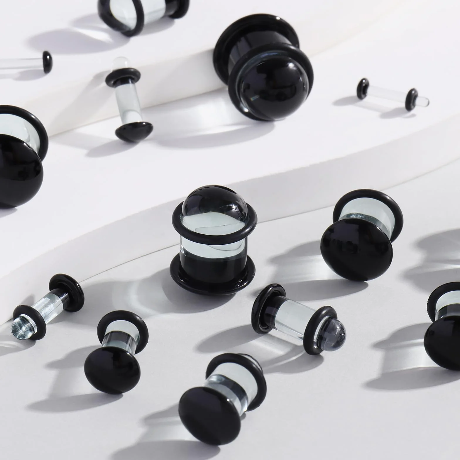 Coiris zestaw do rozciągania uszu 14 szt. szklanych mierników 2 mm – 14 mm krótki stożek ekspander