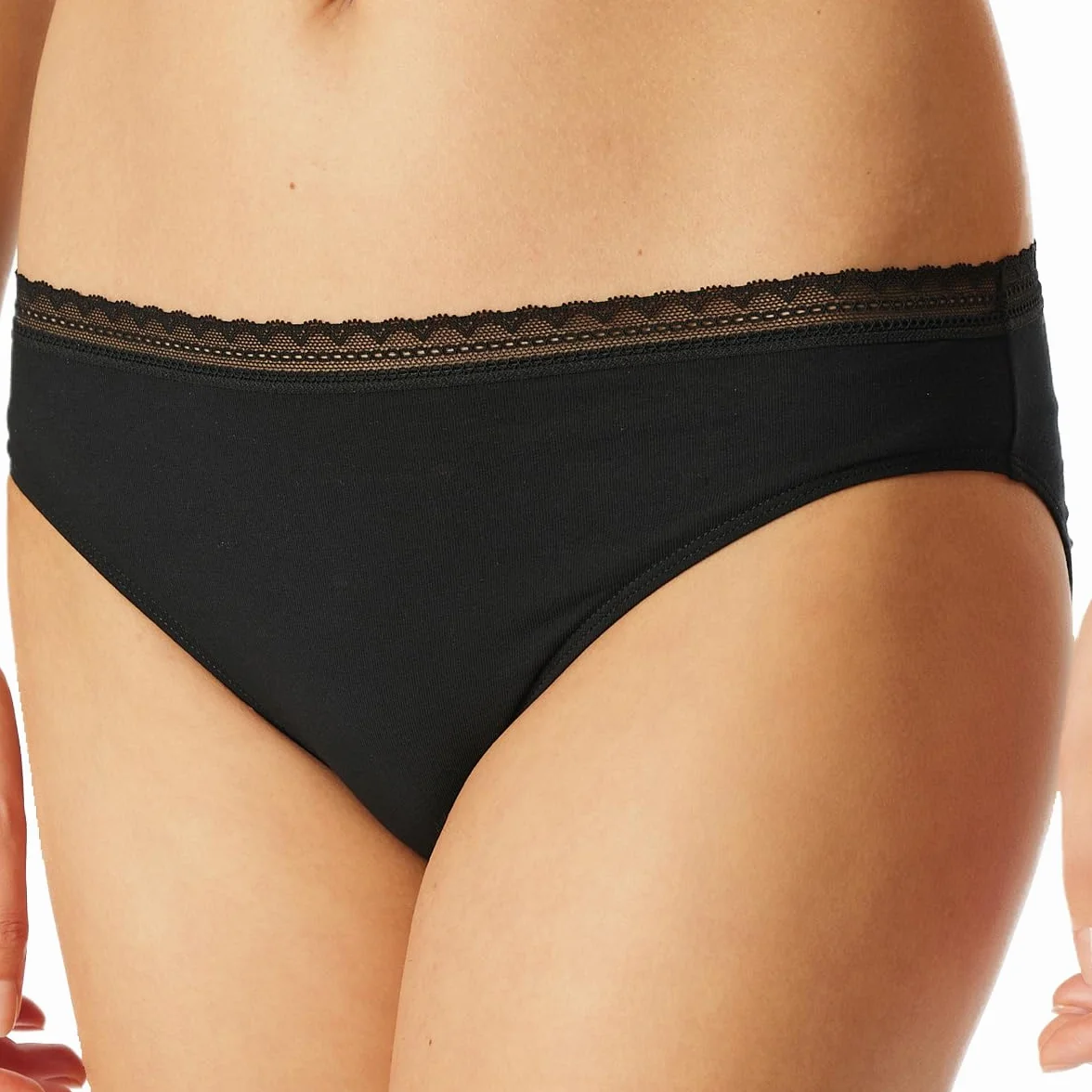 Schiesser Krótkie Kobiety Schiesser Damen 3 Pack Slip Unterwäsche Mit Spitze Baumwolle Mix - Multipacks
