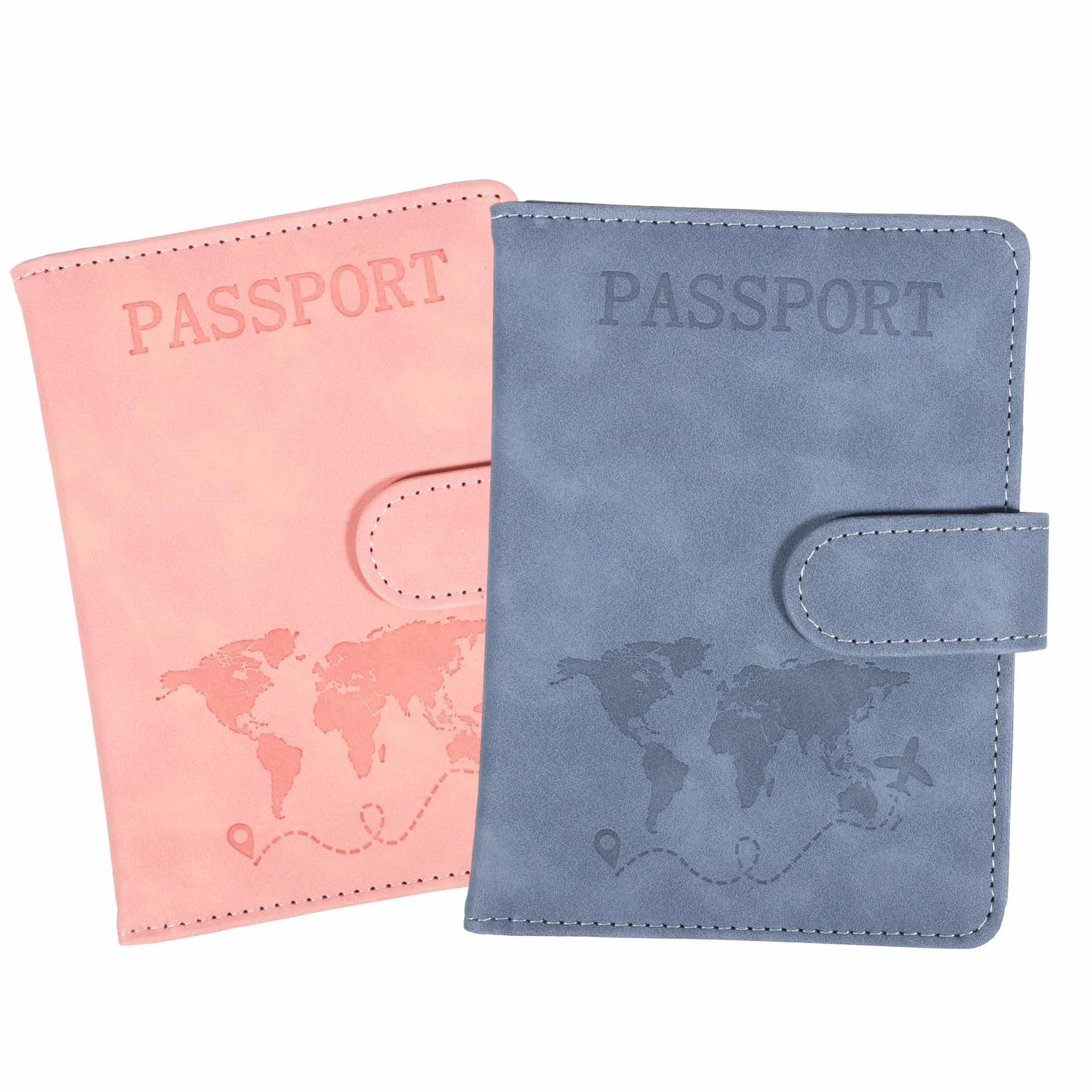 2 sztuki etui na paszport z blokadą RFID, etui na paszport z poliuretanowej skóry, pokrowiec na paszport, spersonalizowane etui na paszport, etui na paszport do kart kredytowych i dokumentów podróży