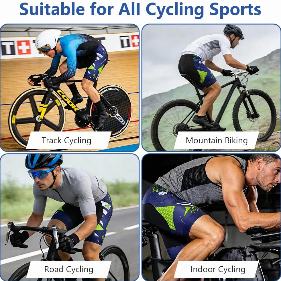 Spodenki rowerowe męskie spodnie do roweru górskiego, bielizna rowerowa, podkoszulki 5D, żelowe, wyściełane, adsorbujące, spodnie rowerowe, półspodnie, oddychające, spodenki kompresyjne z