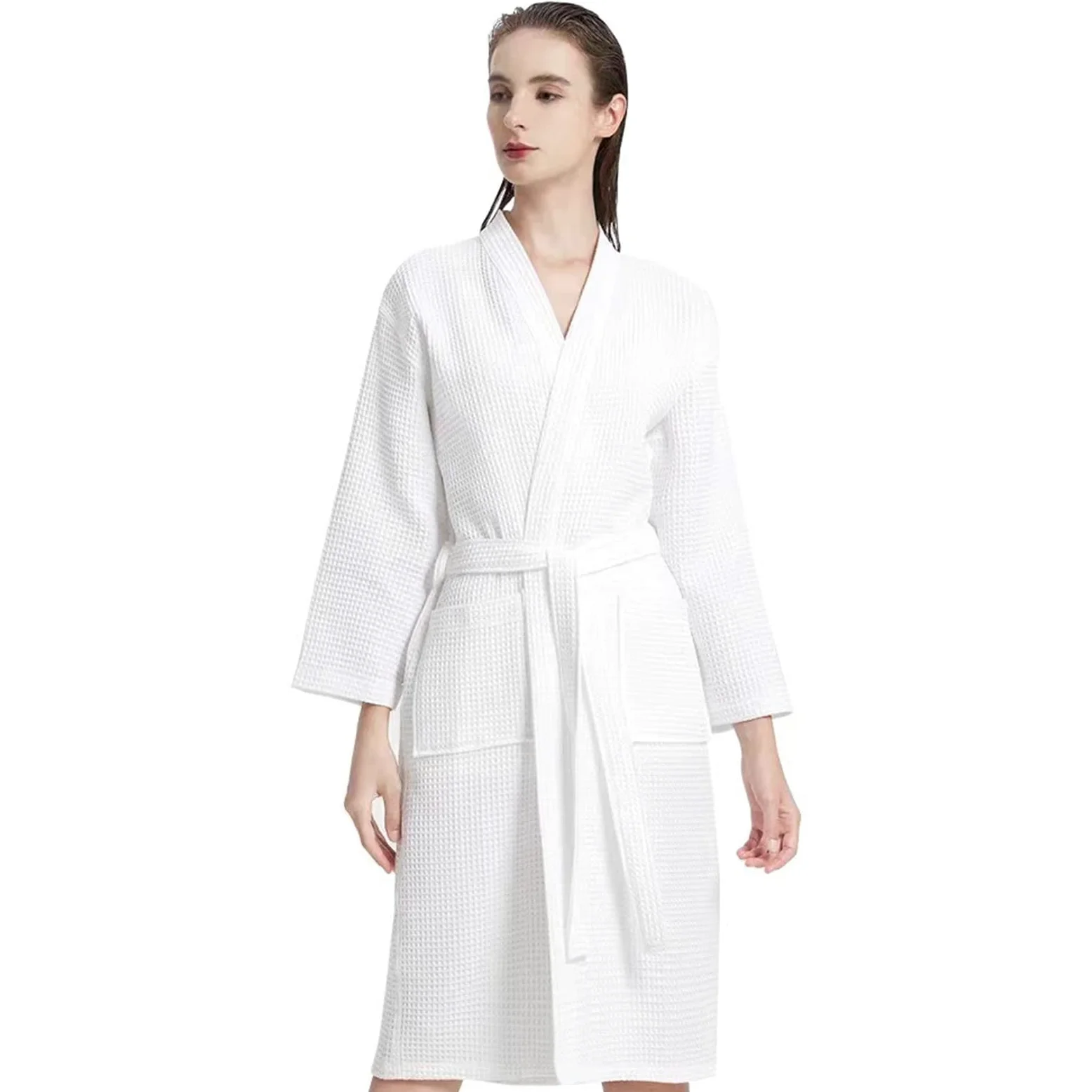Szlafrok frotte, szlafrok damski, szlafrok bawełniany, szlafrok kąpielowy, długi szlafrok spa, odzież domowa, bielizna nocna