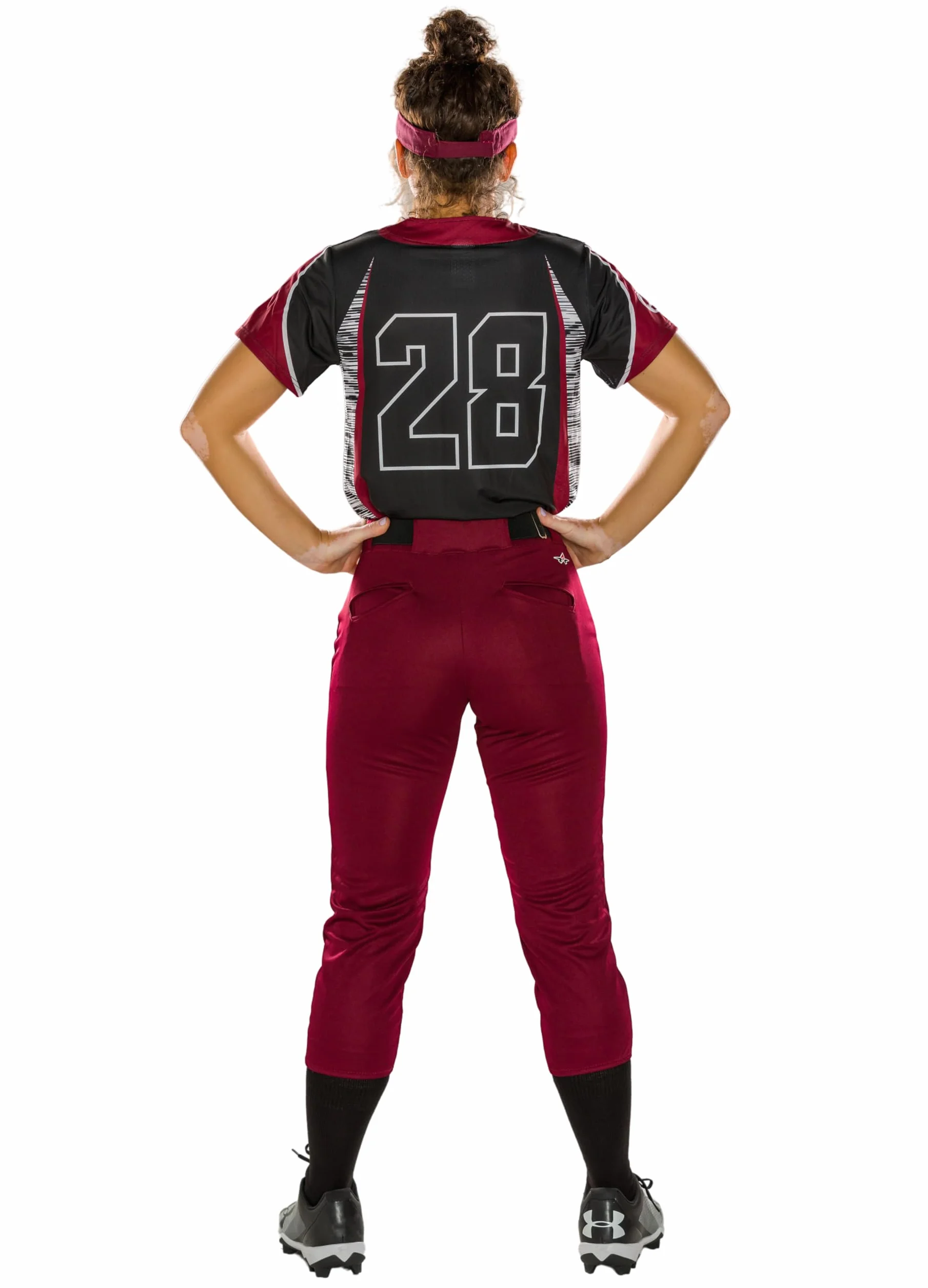 Alleson Athletic Damskie spodnie Fastpitch/Softball Belt Loop - elastyczna, odprowadzająca wilgoć tkanina i krój w profesjonalnym stylu