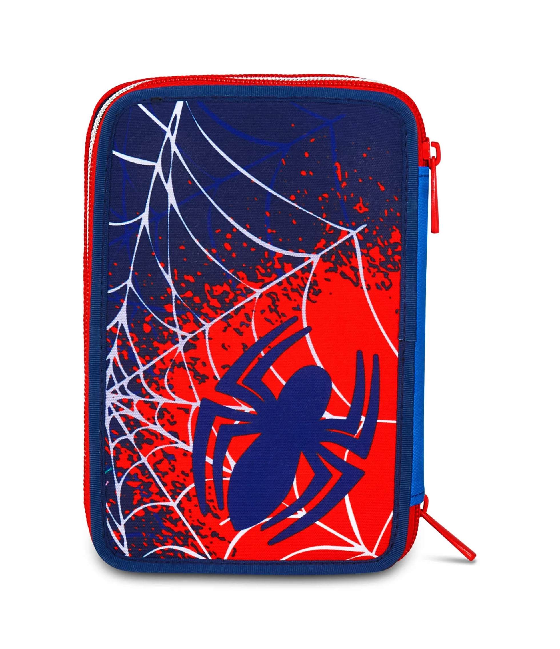 Spiderman Piórnik szkolny 3 zamki błyskawiczne niebieski