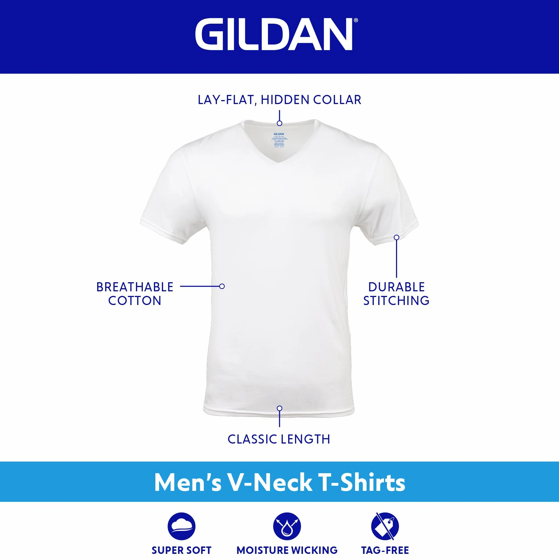 Gildan Podkoszulka Mężczyźni V-Neck T-shirts, 5-Pack (5 w zestawie)